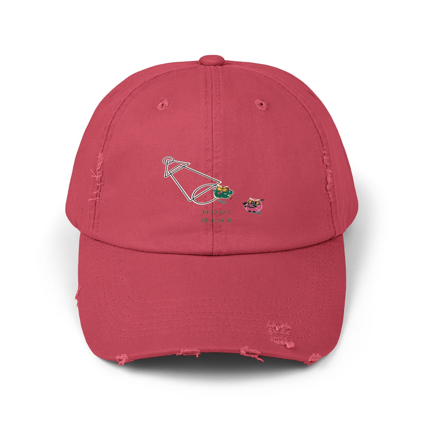 Unisex Distressed Cap - Hoot Game Inspired Fashion Hat