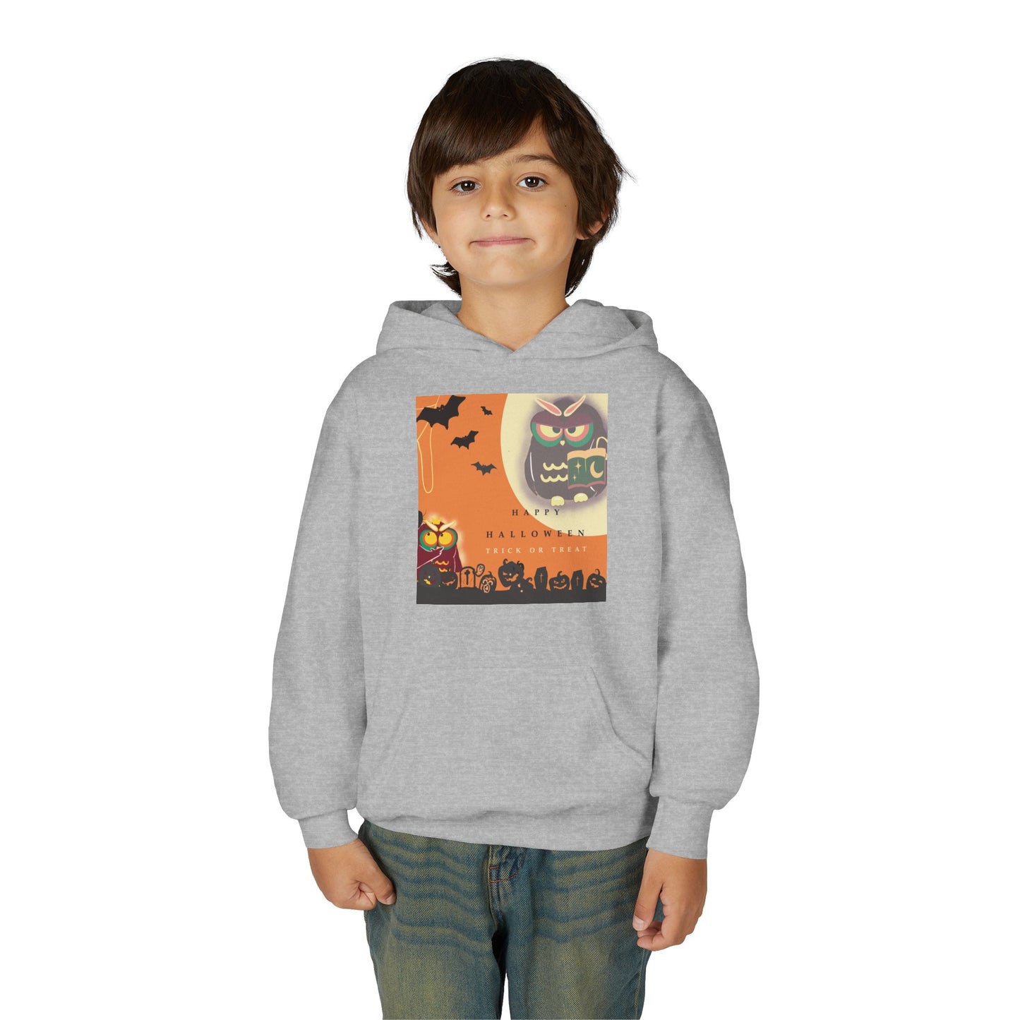 Halloween Youth Hoodie - Spooky Graphic Sweatshirt, Perfect for Fall Fun, Trick-or-Treating, Costume Parties, Cozy Sweater