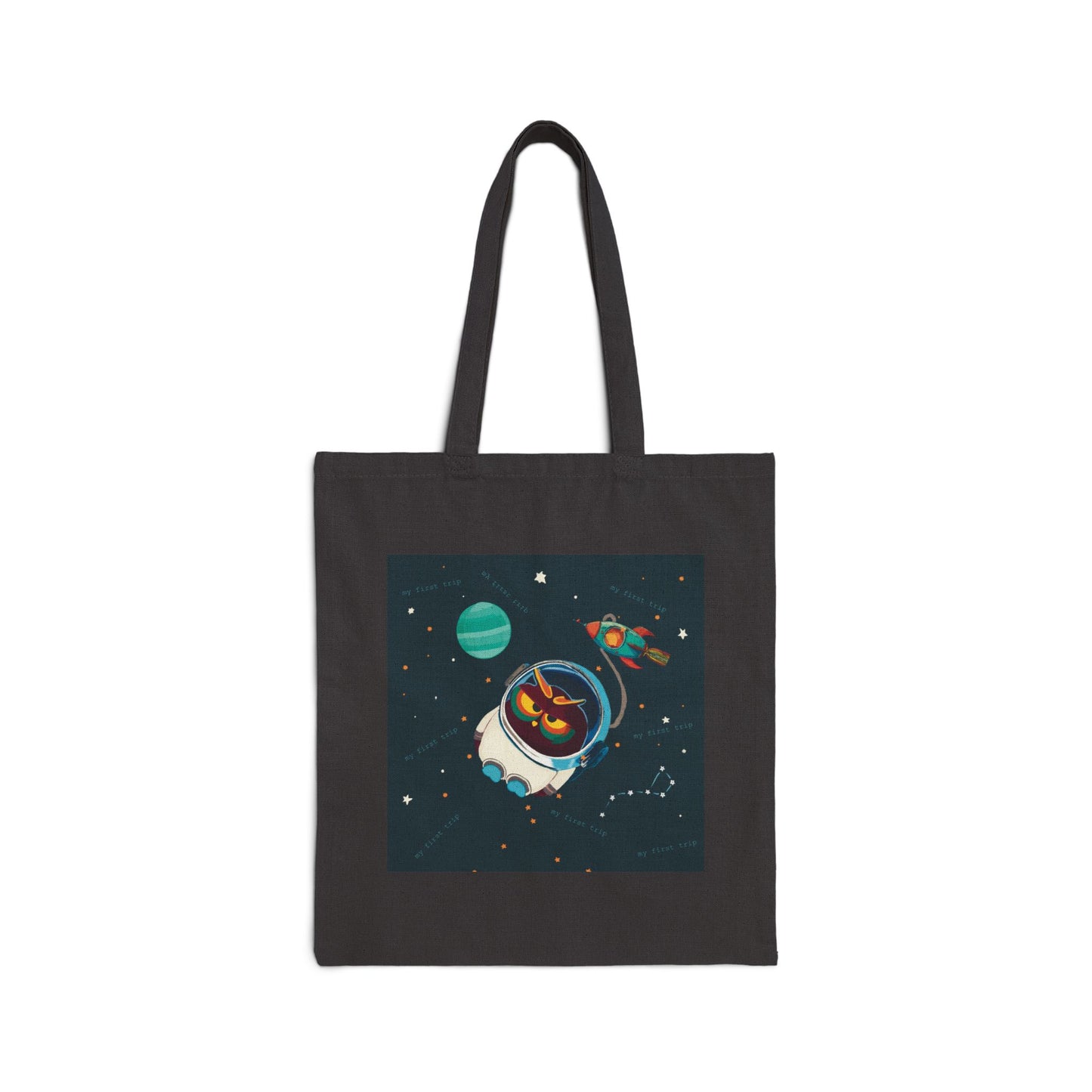 Cosmic Adventure Cotton Canvas Tote Bag, Space Lover Gift, Eco-Friendly Shopping Bag, Fun Cosmic Art, Galaxy Theme Tote