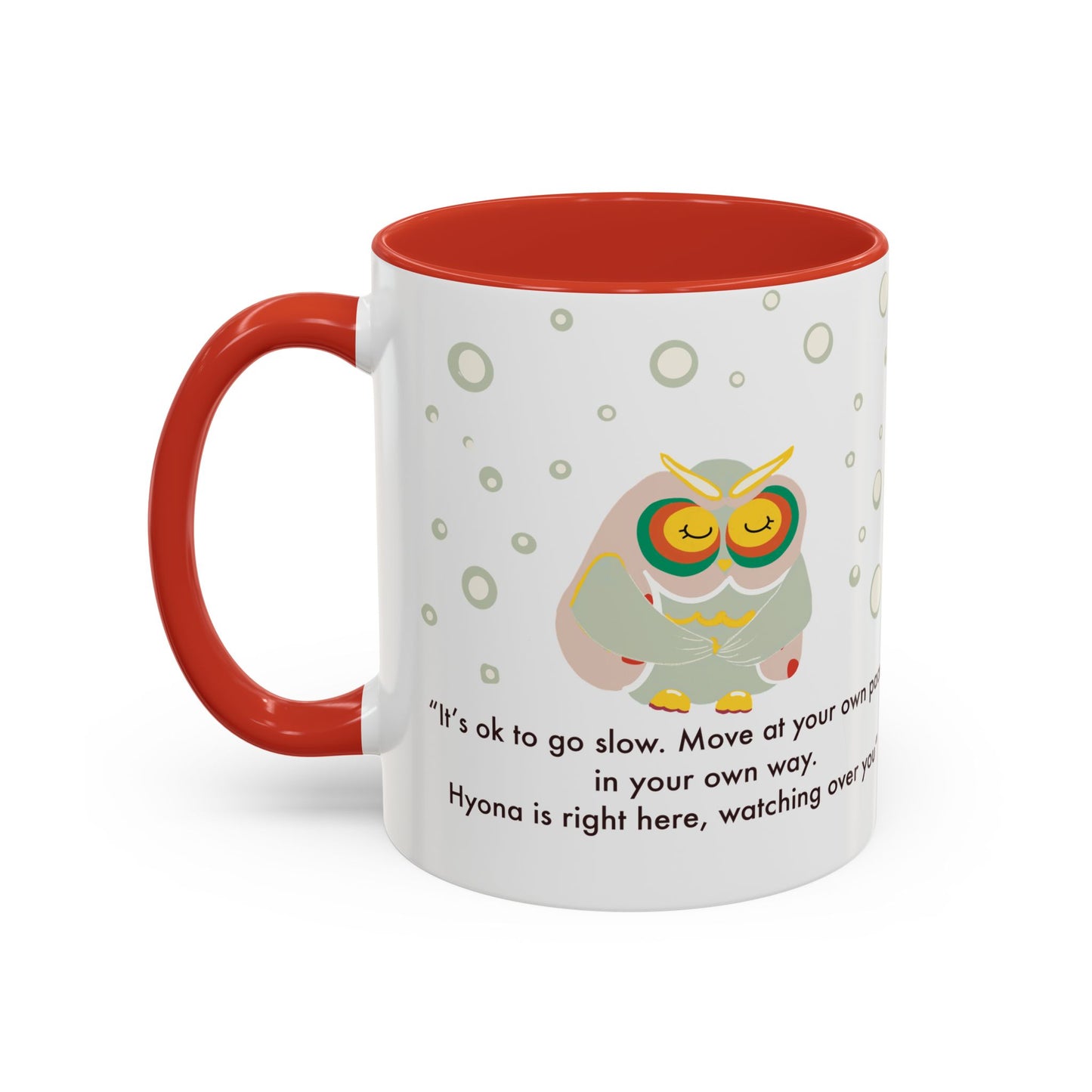 Inspirational Owl Coffee Mug - Relaxing Gift for Coffee Lovers, Motivational Drinkware, Cute Home Decor, Self-Care Reminder