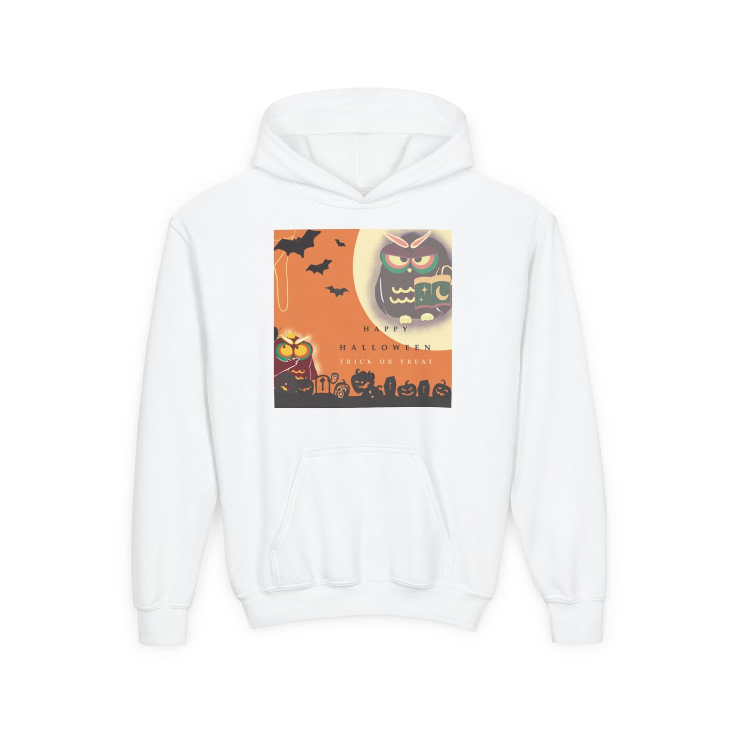 Halloween Youth Hoodie - Spooky Graphic Sweatshirt, Perfect for Fall Fun, Trick-or-Treating, Costume Parties, Cozy Sweater