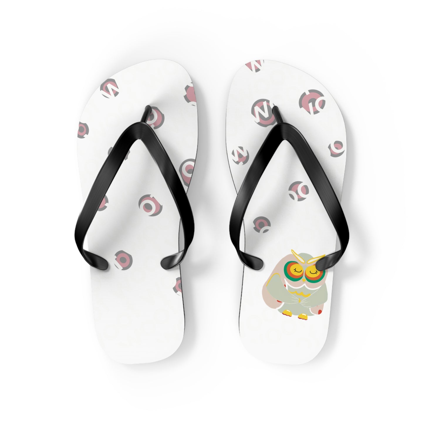 Colorful Owl Flip Flops, Fun Summer Sandals for Beach Days, Vacation Footwear, Holiday Gifts for Friends, Relaxation Essentials