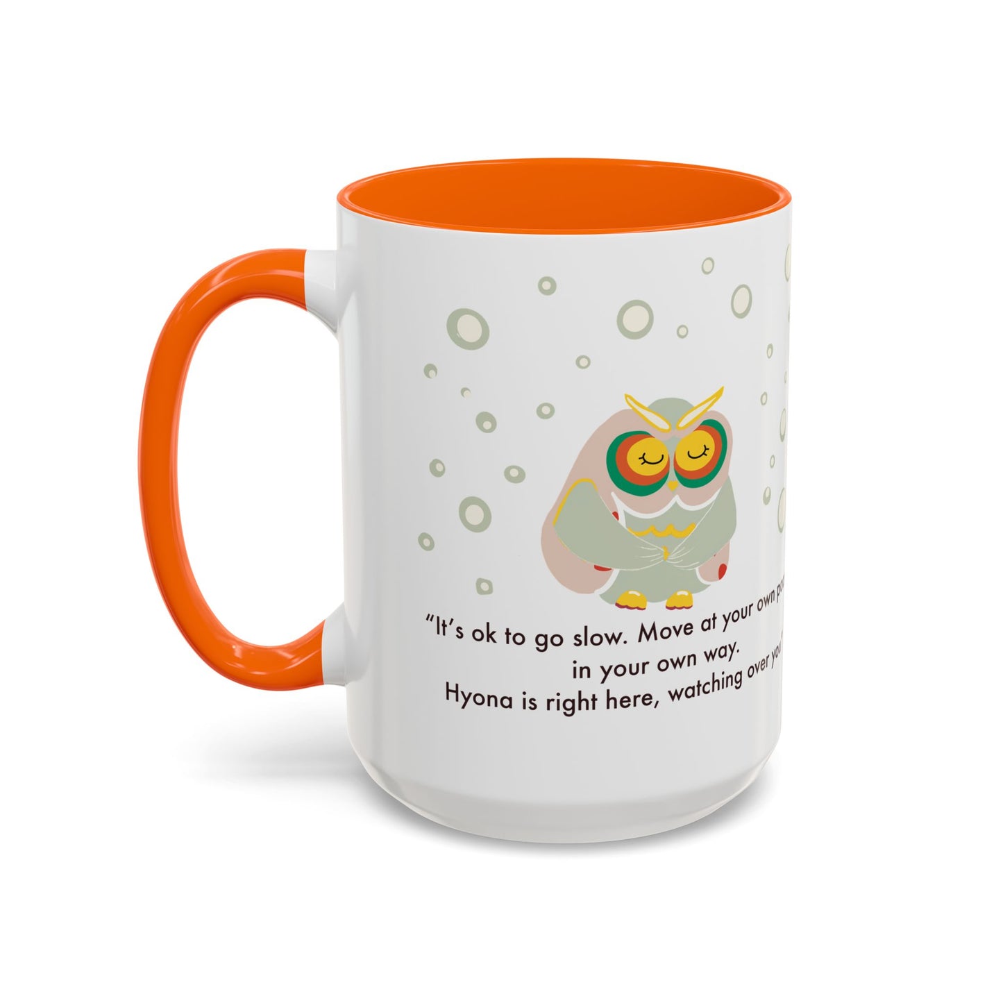Inspirational Owl Coffee Mug - Relaxing Gift for Coffee Lovers, Motivational Drinkware, Cute Home Decor, Self-Care Reminder