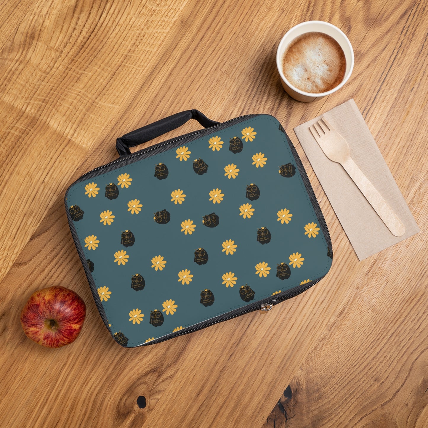 Stylish Lunch Bag with Floral Skull Design, Unique Lunchbox, Trendy Cooler for Adults, Reusable Snack Tote, Perfect for Work and School