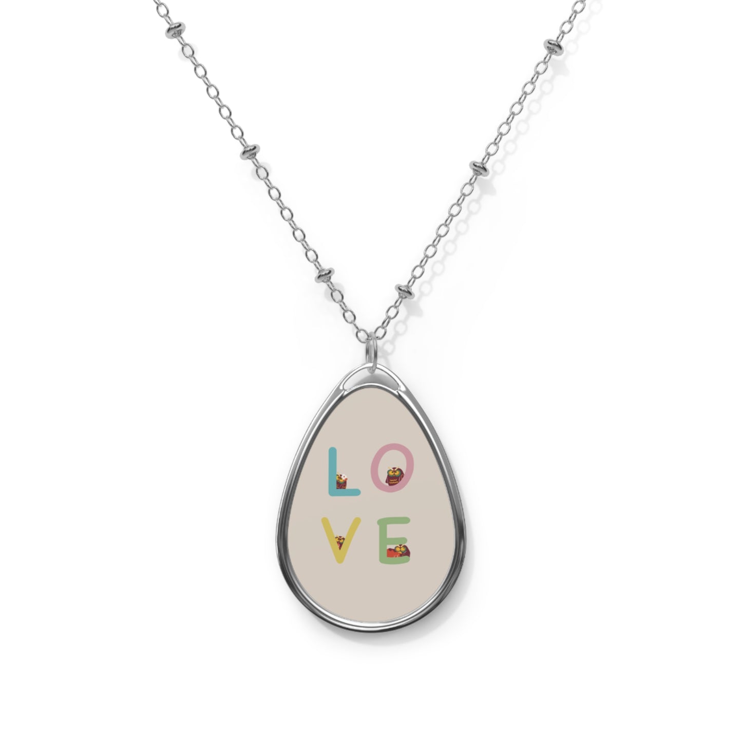 Personalized Love Oval Necklace | Meaningful Gift for Weddings, Anniversaries, & Special Occasions