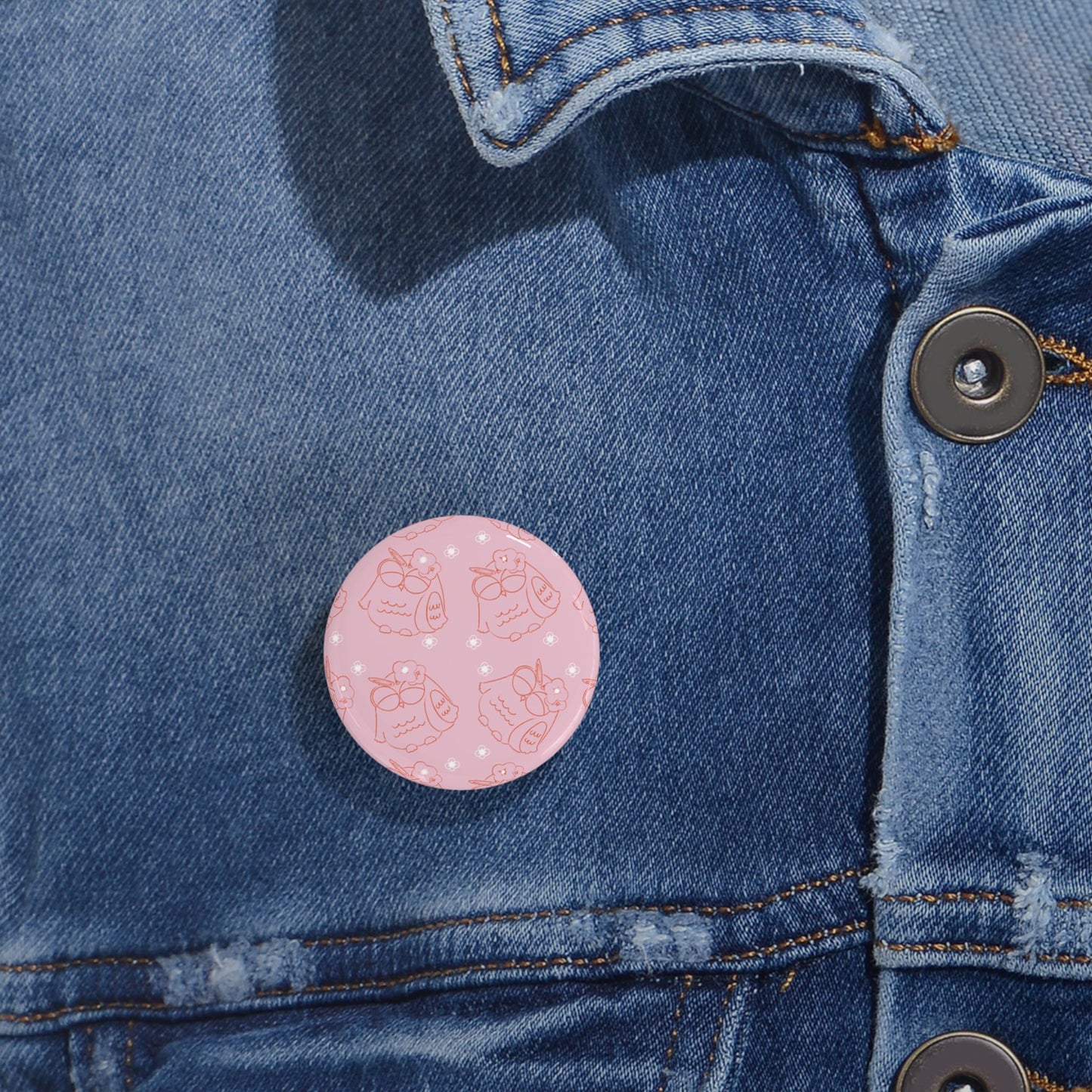 Cute Owl Round Pins, Button Badges for Jackets, Cute Gifts for Friends, Owl Lover Accessories, Pink Owl Pins for Celebrations