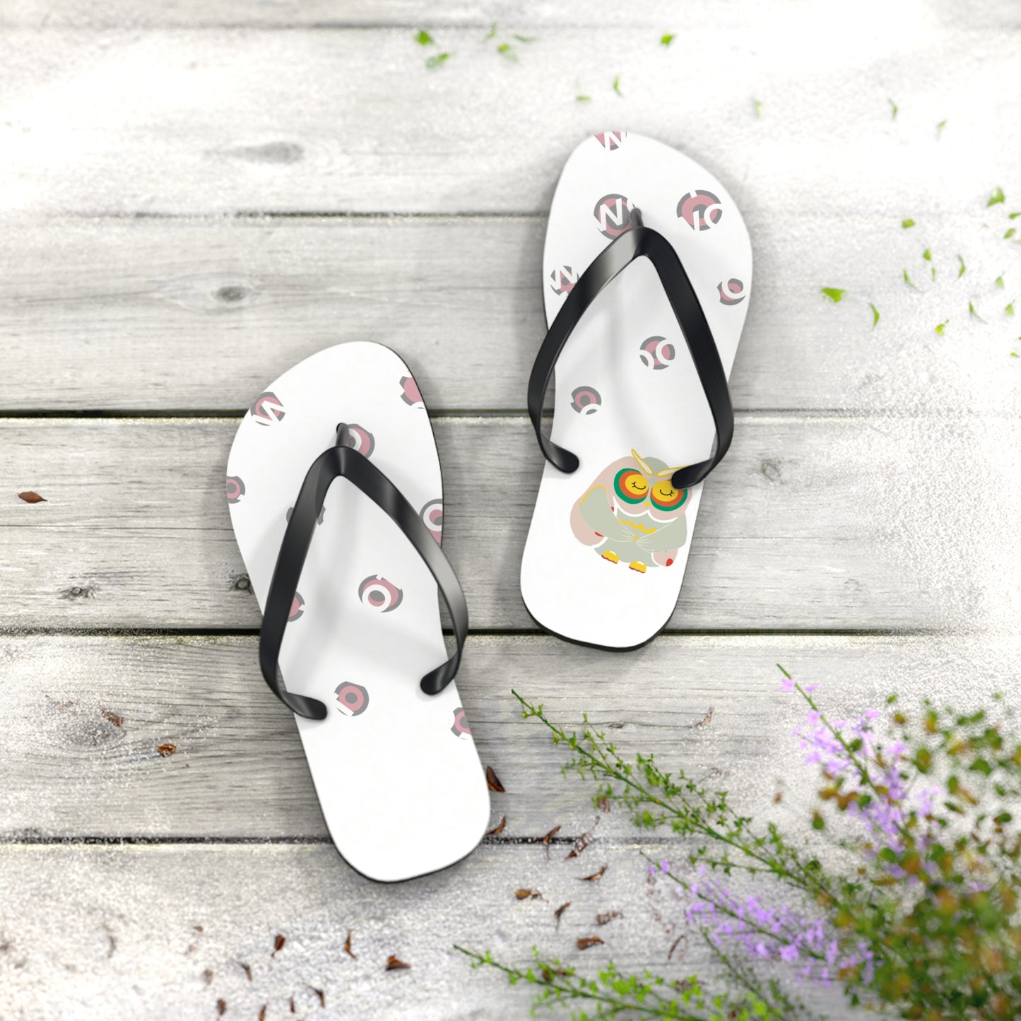 Colorful Owl Flip Flops, Fun Summer Sandals for Beach Days, Vacation Footwear, Holiday Gifts for Friends, Relaxation Essentials