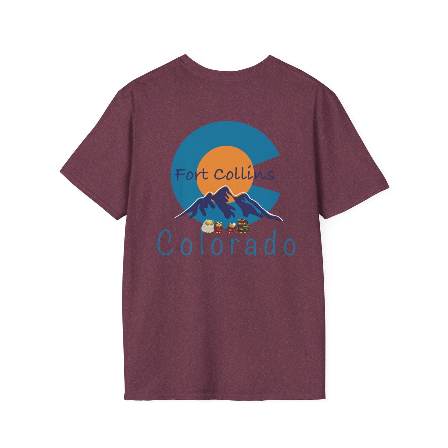 Fort Collins Colorado Unisex T-Shirt | Softstyle Tee for Travel Lovers, Adventure Seekers, and Summer Days, Gift for Nature Enthusiasts