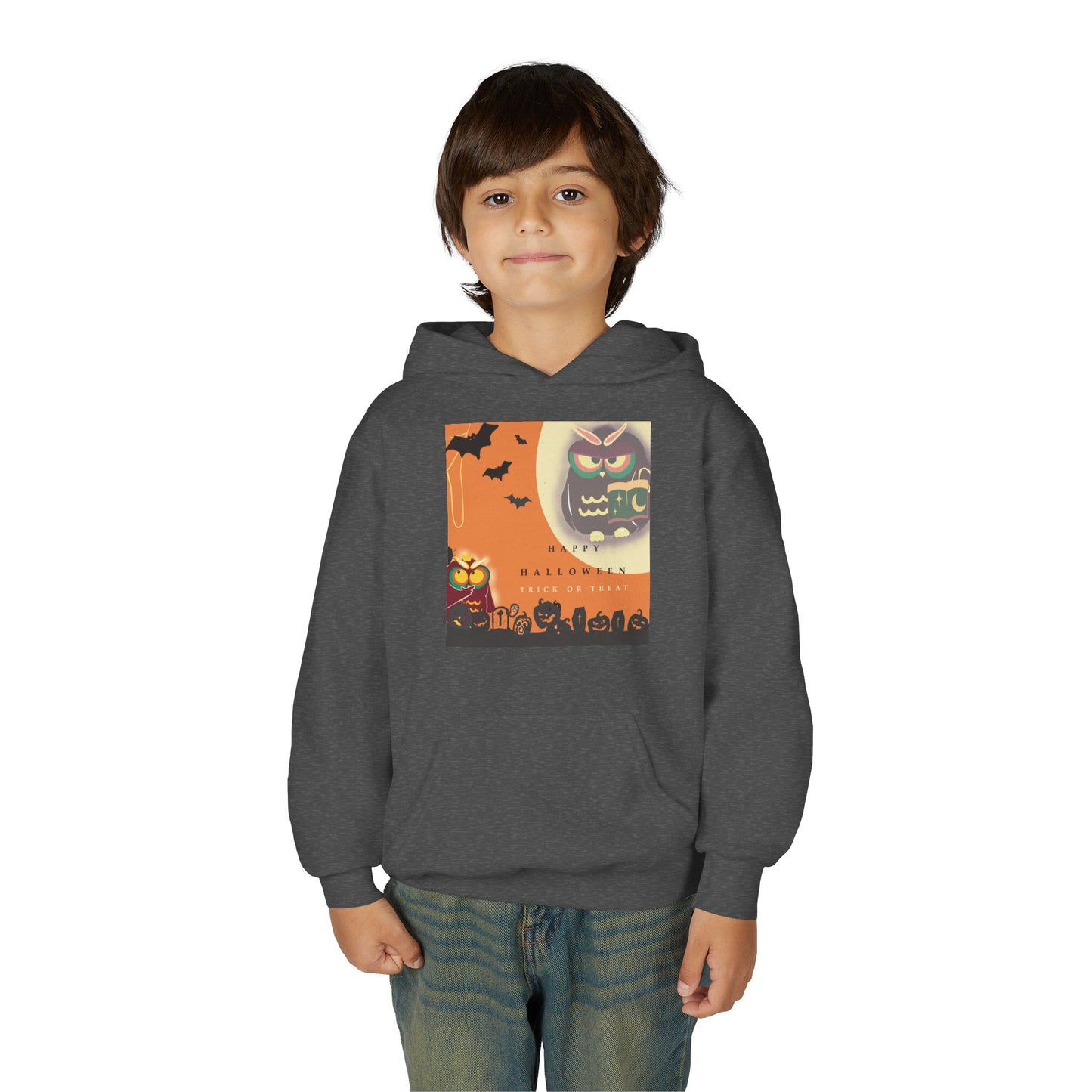 Halloween Youth Hoodie - Spooky Graphic Sweatshirt, Perfect for Fall Fun, Trick-or-Treating, Costume Parties, Cozy Sweater