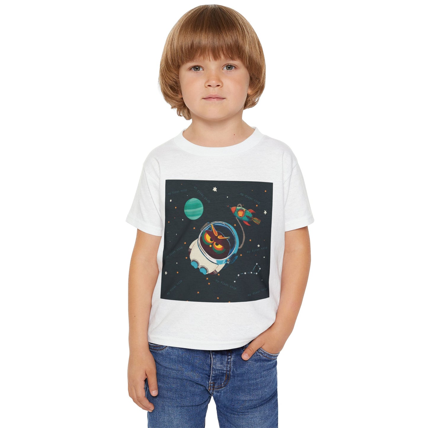Space-Themed Toddler T-Shirt, Cute Kid's Tee, Galaxy Shirt, Toddler Spaceship Tee, Fun Gift for Birthdays, Playdate Outfit, Astronaut Design