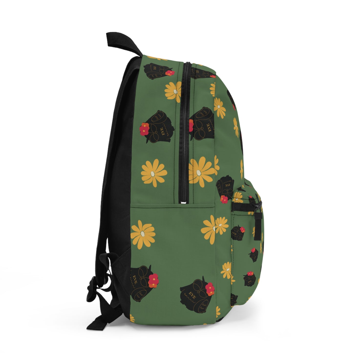 Charming Floral Backpack - Cute Green Backpack, Trendy Daypack, Stylish Book Bag for Students, Perfect for Spring Outings, Gift Idea