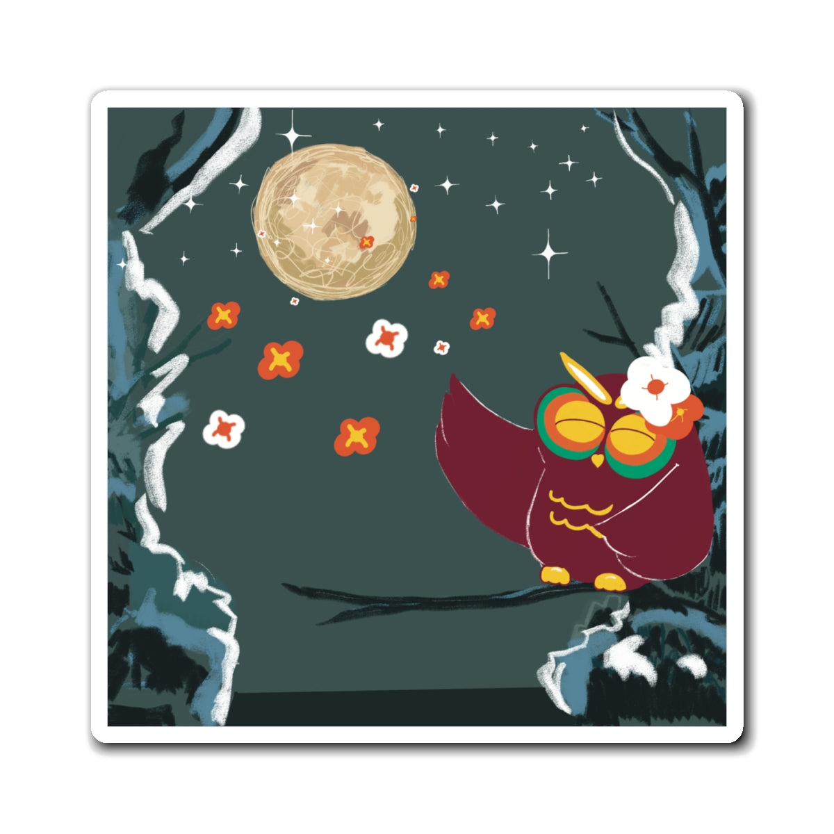 Whimsical Owl Magnet – Nighttime Decor for Nature Lovers