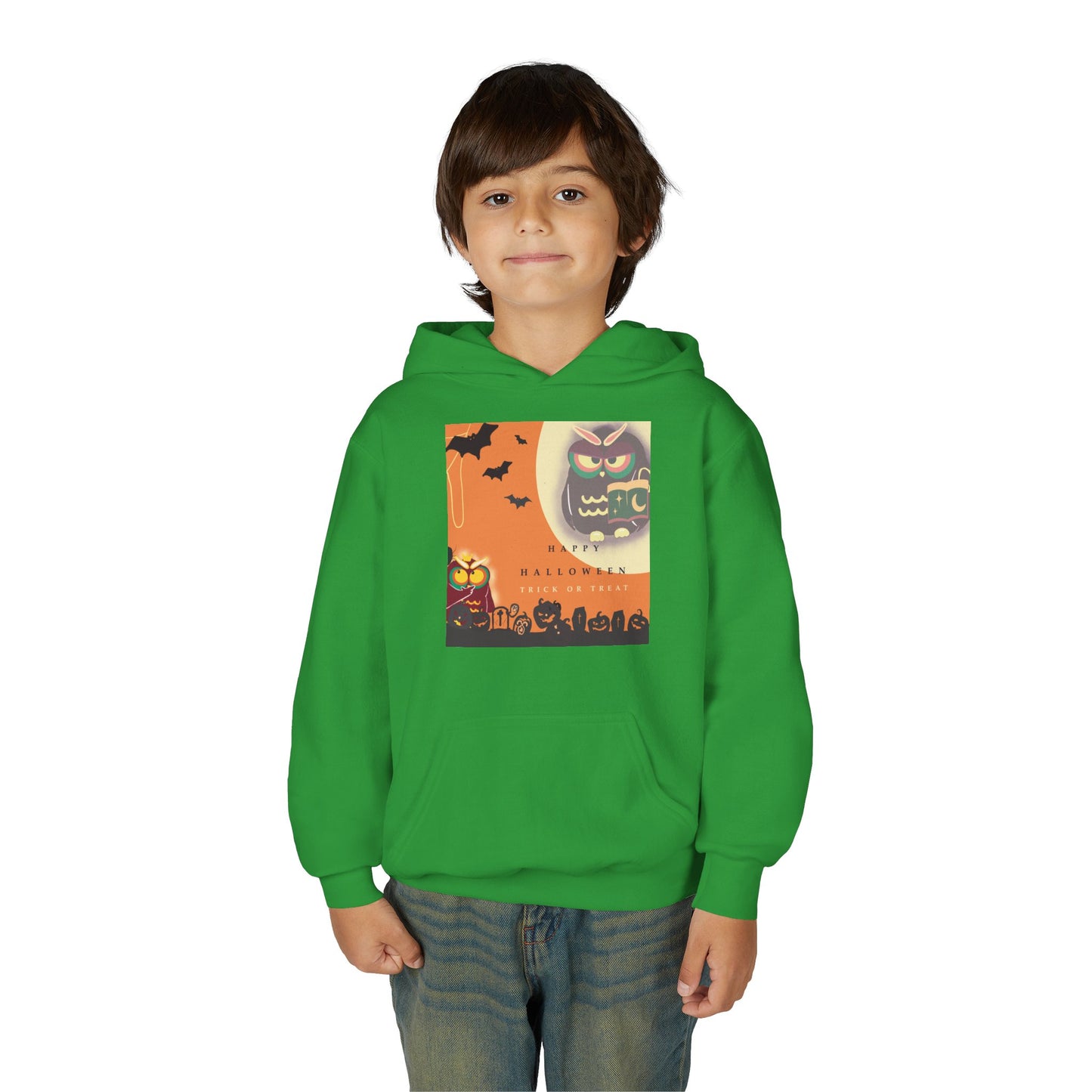 Halloween Youth Hoodie - Spooky Graphic Sweatshirt, Perfect for Fall Fun, Trick-or-Treating, Costume Parties, Cozy Sweater