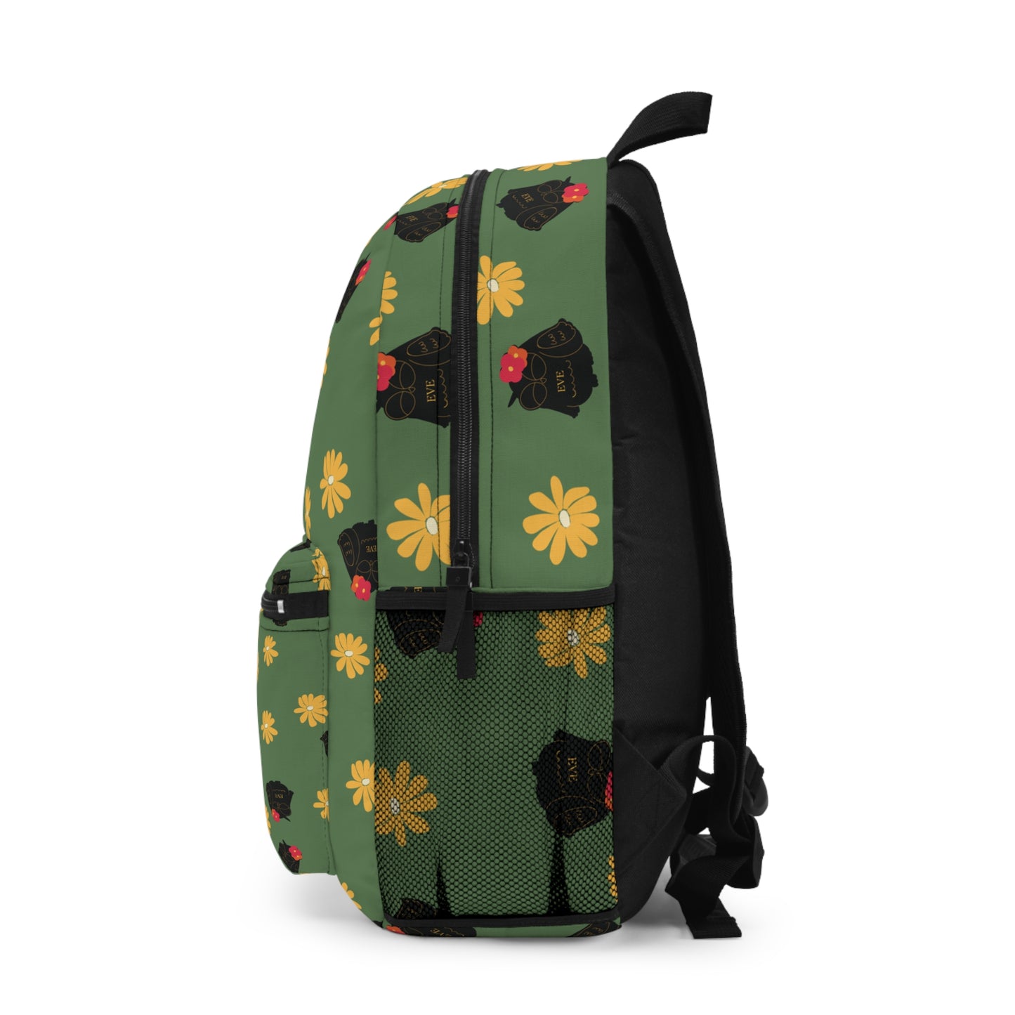 Charming Floral Backpack - Cute Green Backpack, Trendy Daypack, Stylish Book Bag for Students, Perfect for Spring Outings, Gift Idea