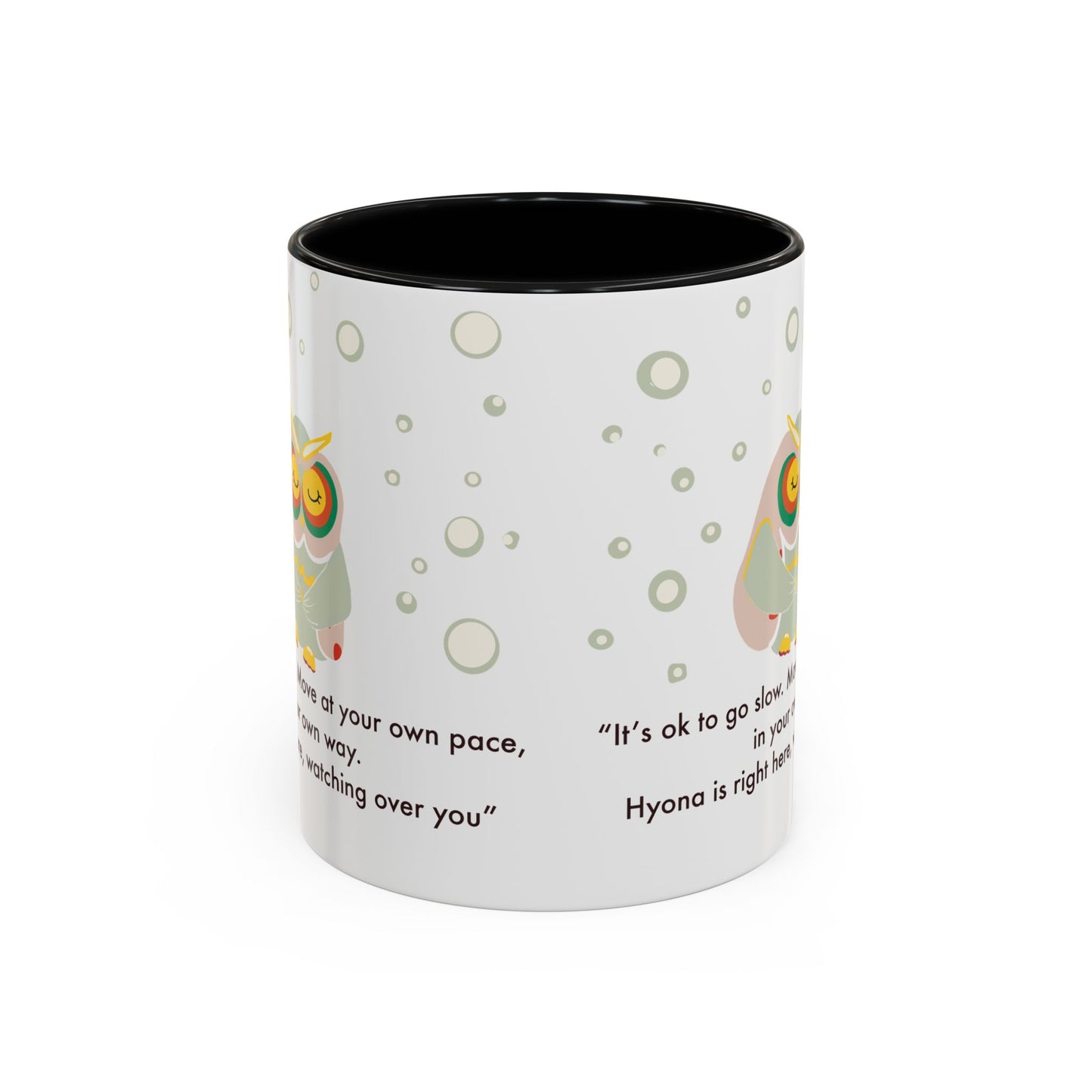 Inspirational Owl Coffee Mug - Relaxing Gift for Coffee Lovers, Motivational Drinkware, Cute Home Decor, Self-Care Reminder