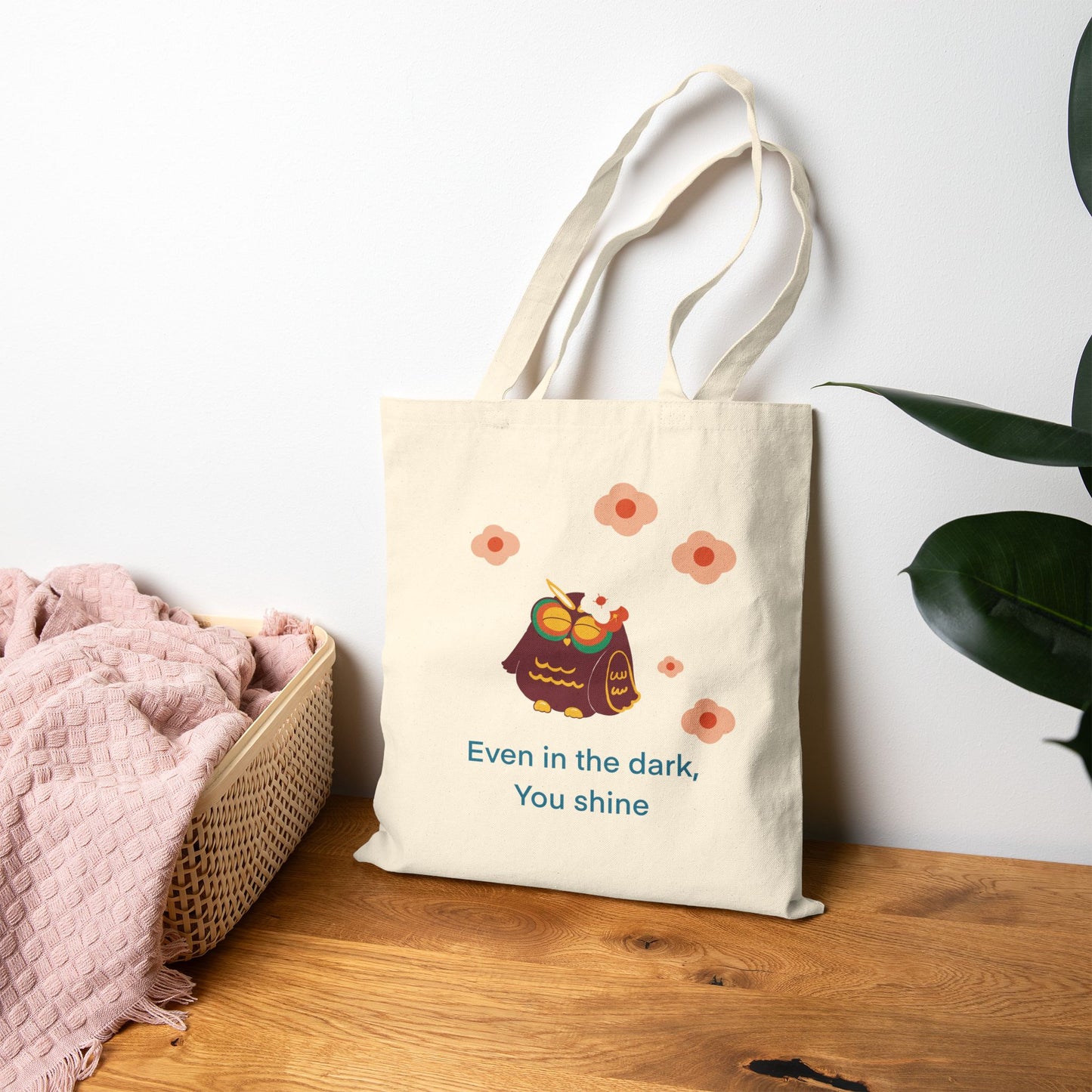 Inspirational Canvas Tote Bag, Eco-Friendly Shopping Bag, Owl Tote, Motivational Gift, Everyday Use, Perfect for Nature Lovers