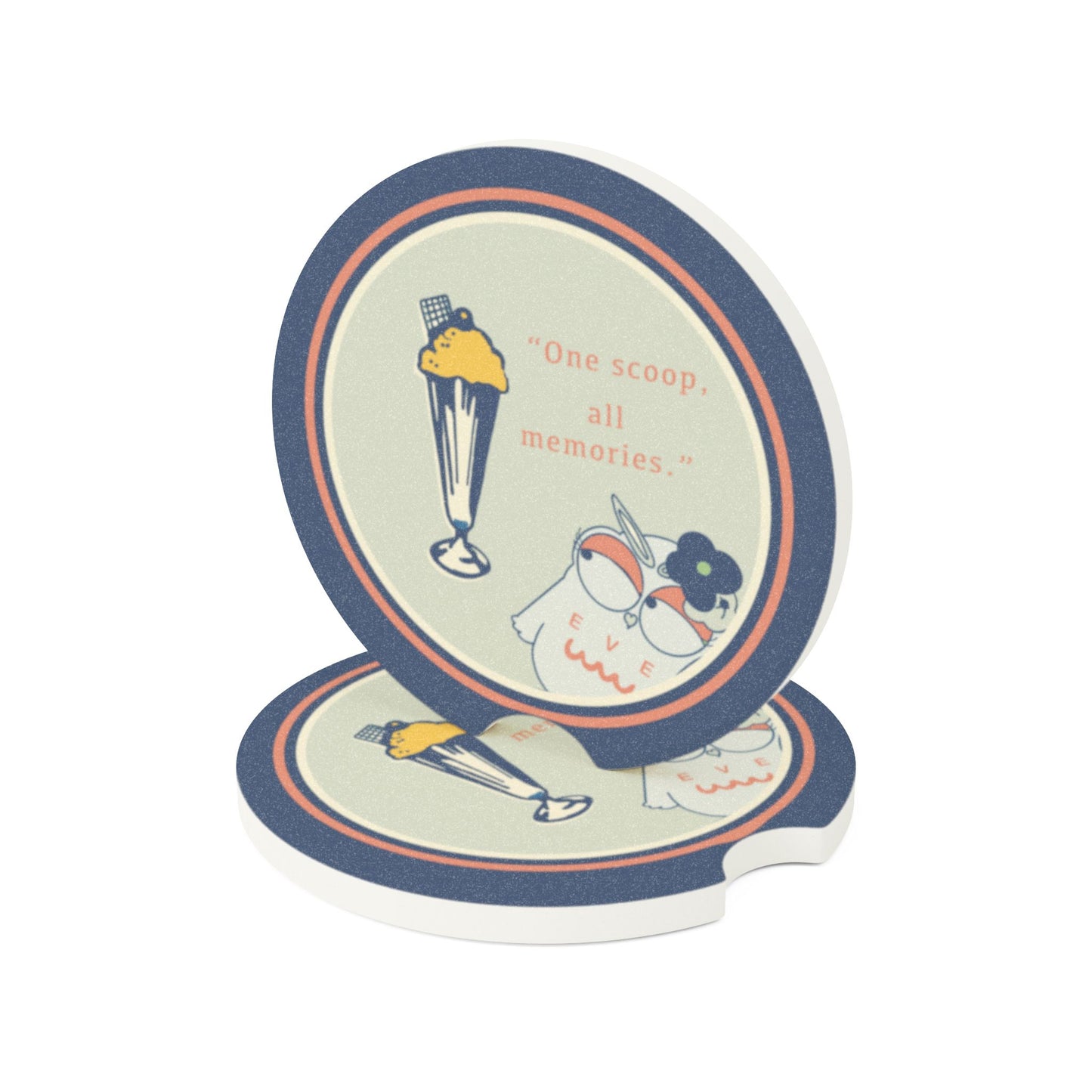 Charming Soapstone Car Coaster with Quote, Perfect Gift for Car Lovers, Unique Home Decor, Drinkware Accessory, Summer Vibes, Funny Car Gift
