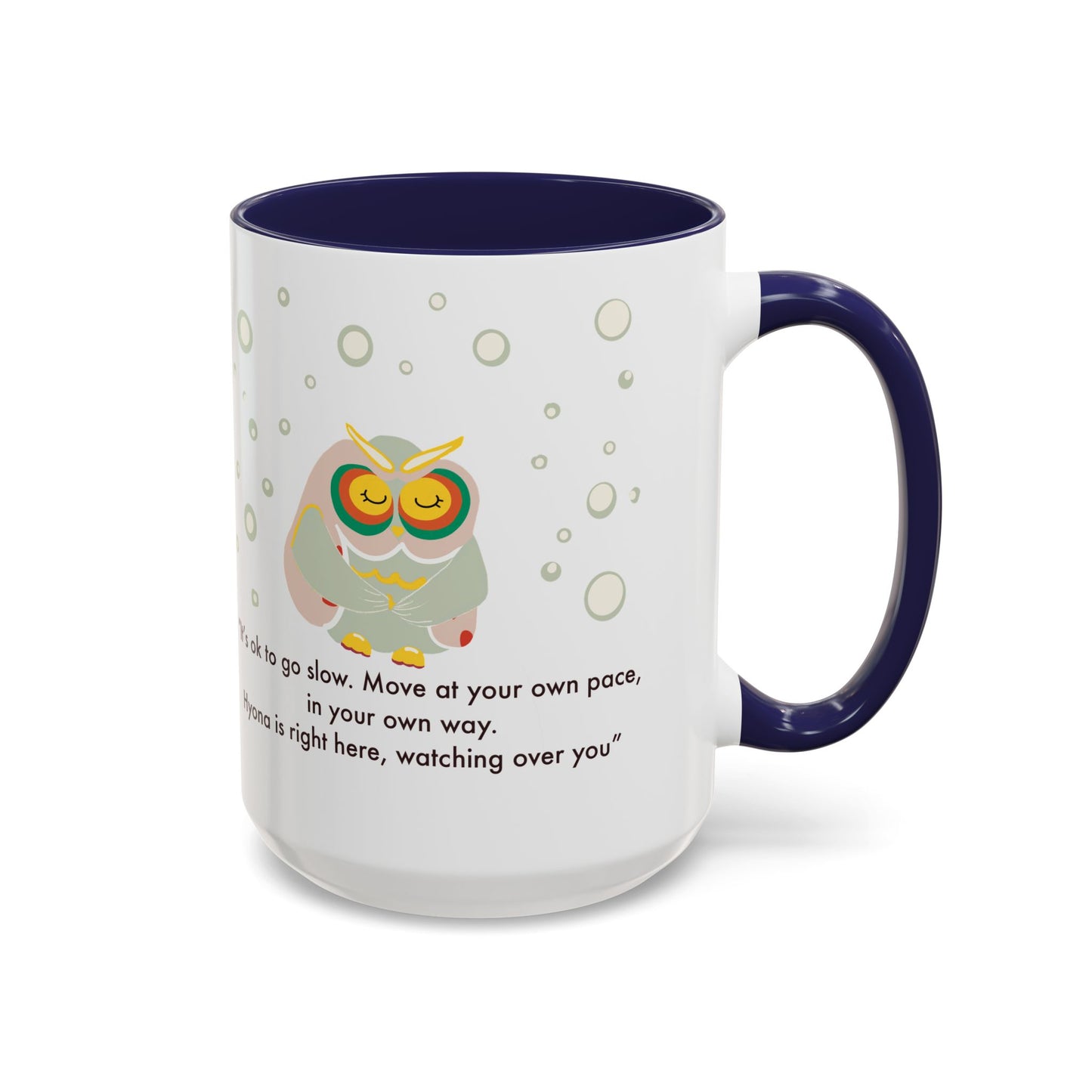 Inspirational Owl Coffee Mug - Relaxing Gift for Coffee Lovers, Motivational Drinkware, Cute Home Decor, Self-Care Reminder
