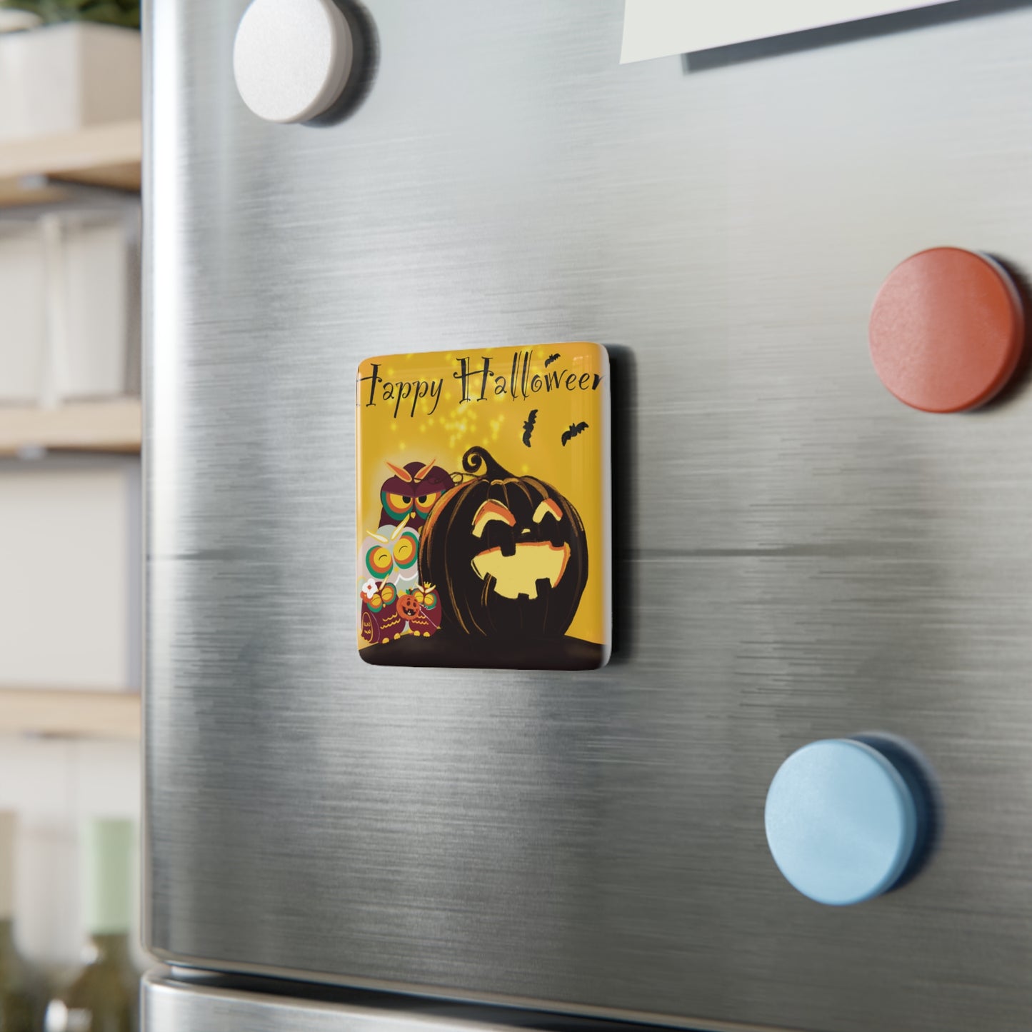 Halloween Owl Magnet, Festive Decor, Seasonal Refrigerator Magnet, Cute Halloween Gift, Home Decoration for Fall
