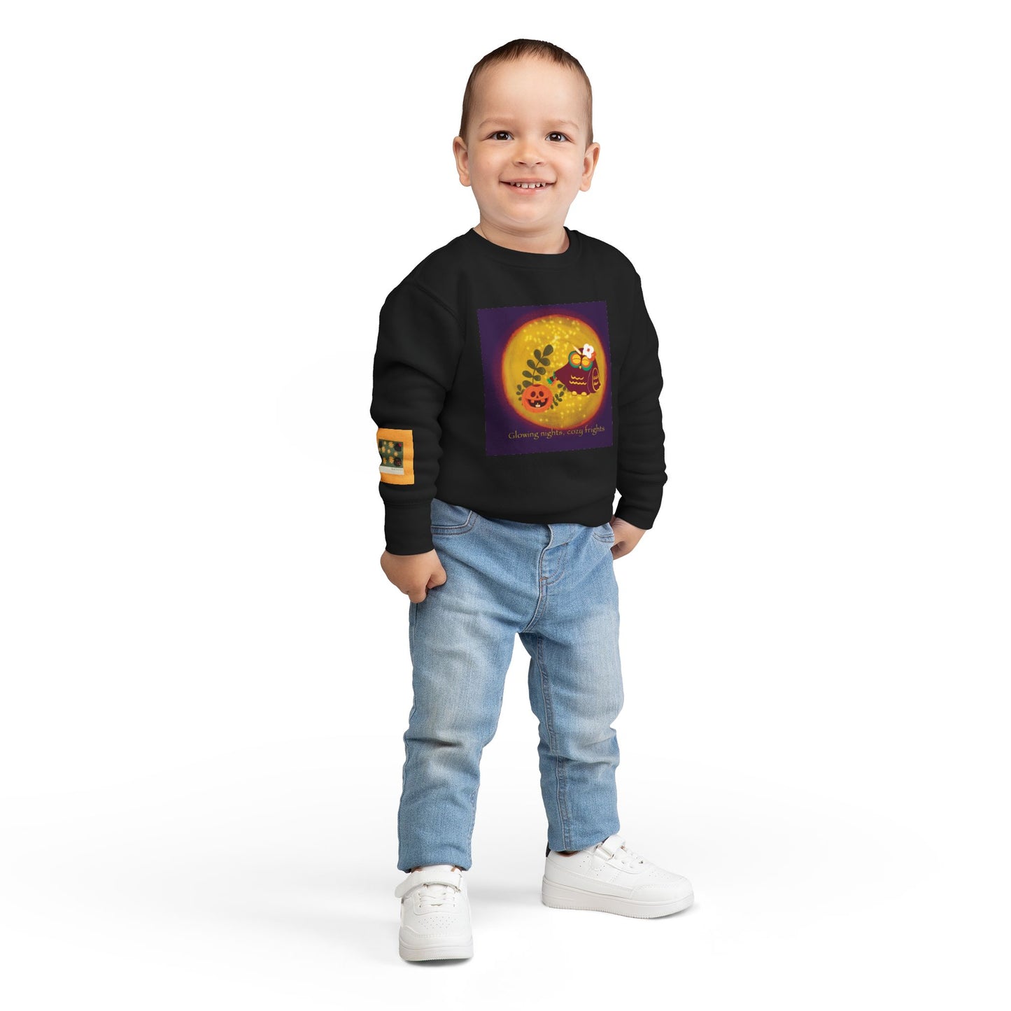 Cozy Halloween Toddler Sweatshirt, Adorable Kids Fall Fashion, Pumpkin Design, Perfect for Autumn Celebrations, Cute Gift Idea