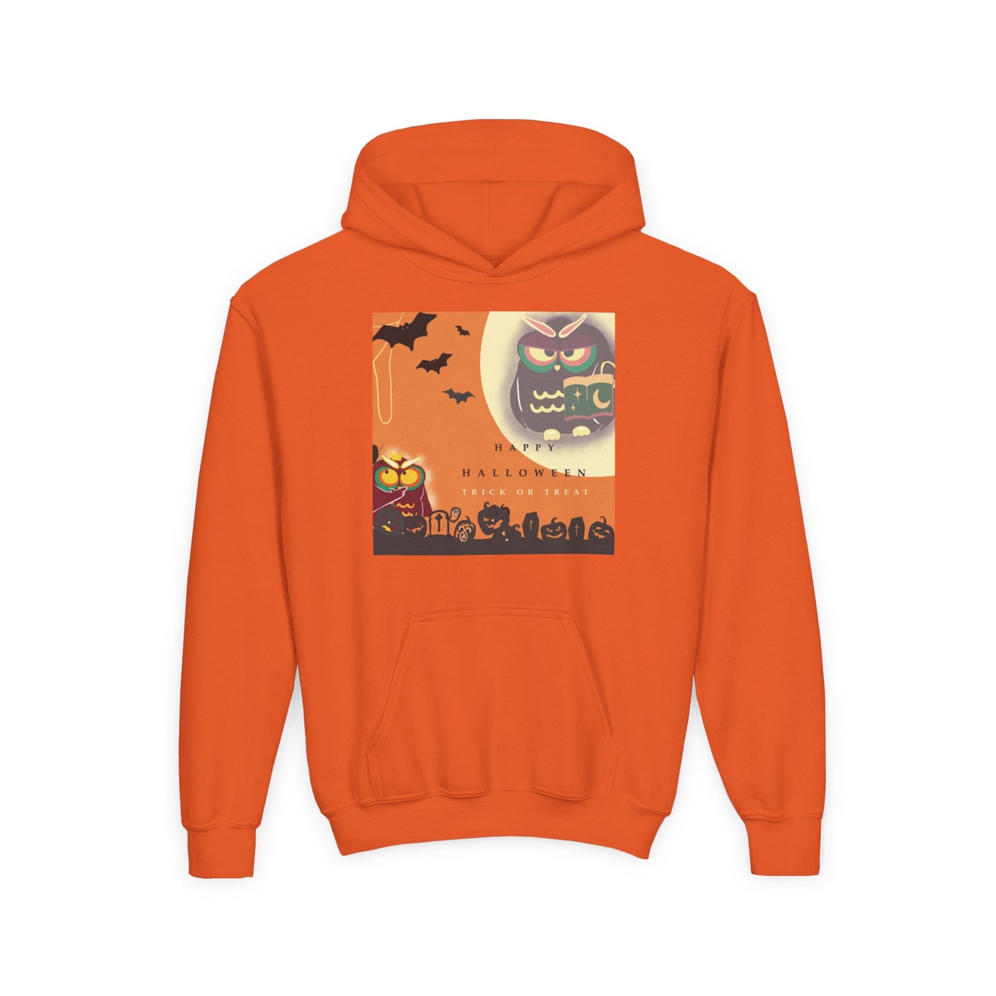 Halloween Youth Hoodie - Spooky Graphic Sweatshirt, Perfect for Fall Fun, Trick-or-Treating, Costume Parties, Cozy Sweater
