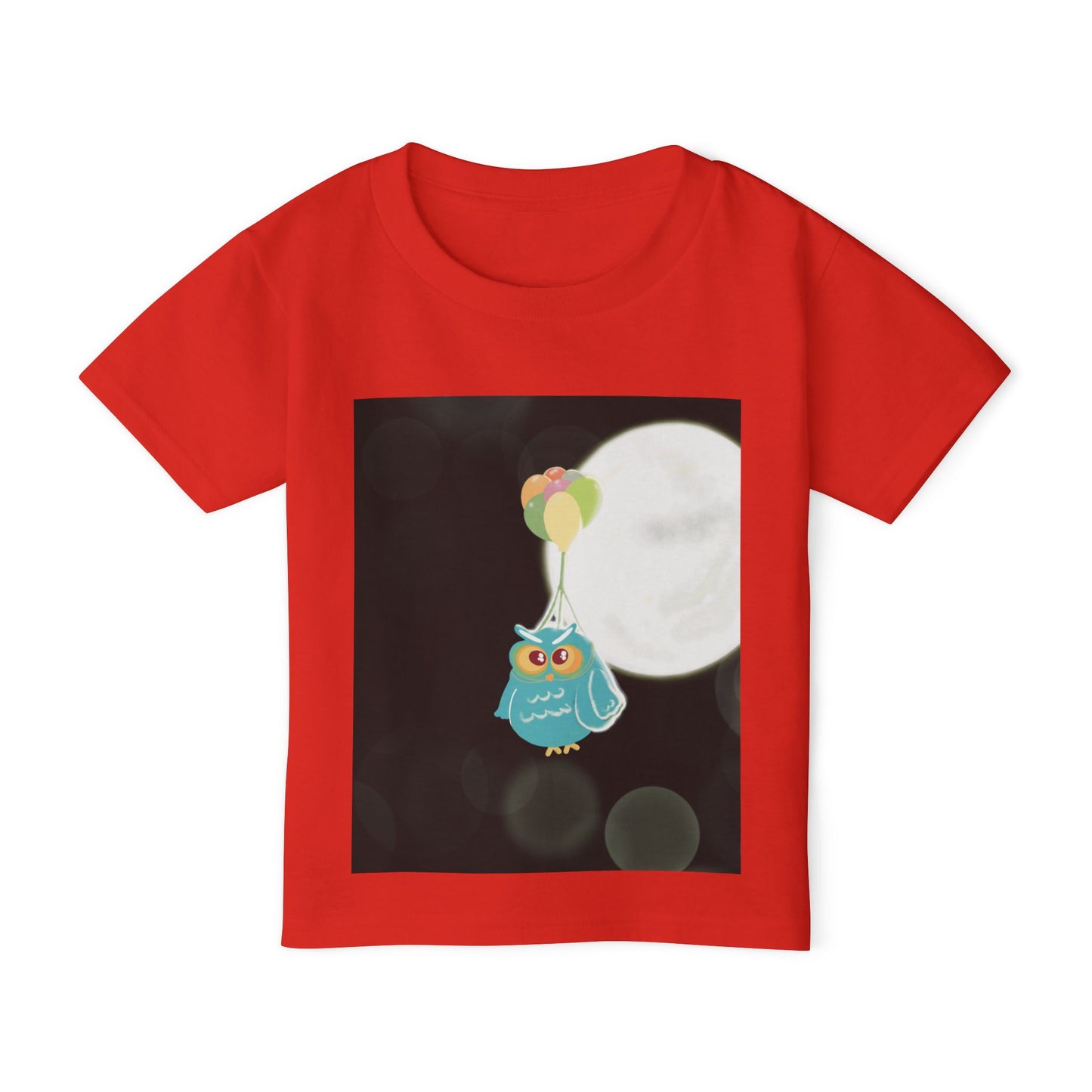Whimsical Owl Toddler T-Shirt with Balloon Design