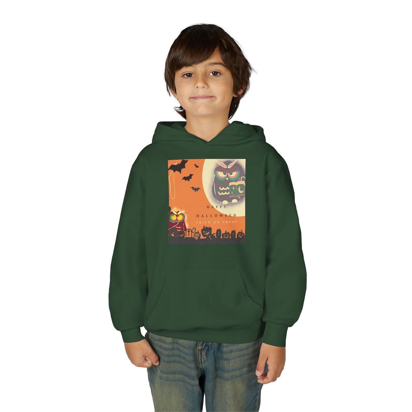 Halloween Youth Hoodie - Spooky Graphic Sweatshirt, Perfect for Fall Fun, Trick-or-Treating, Costume Parties, Cozy Sweater