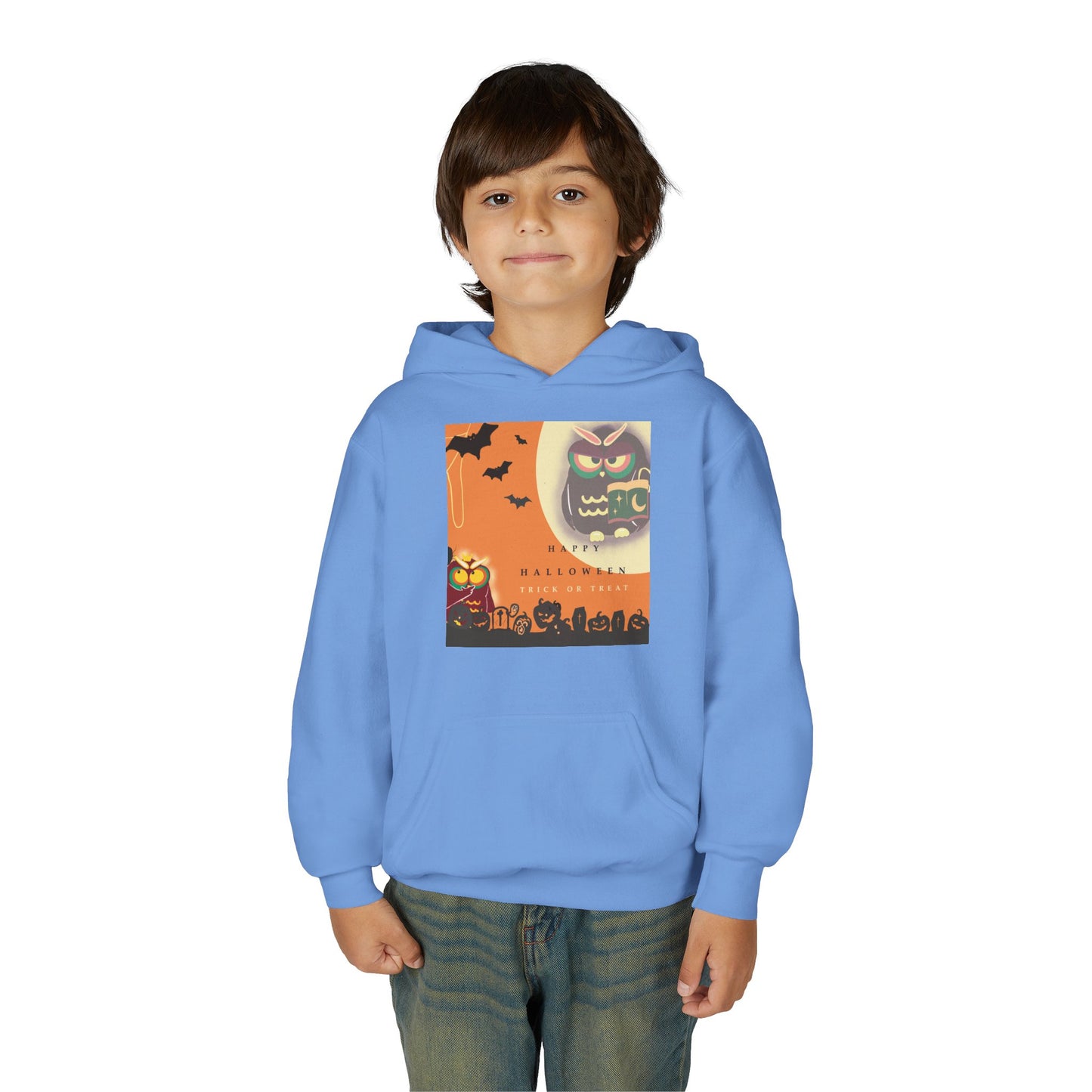 Halloween Youth Hoodie - Spooky Graphic Sweatshirt, Perfect for Fall Fun, Trick-or-Treating, Costume Parties, Cozy Sweater