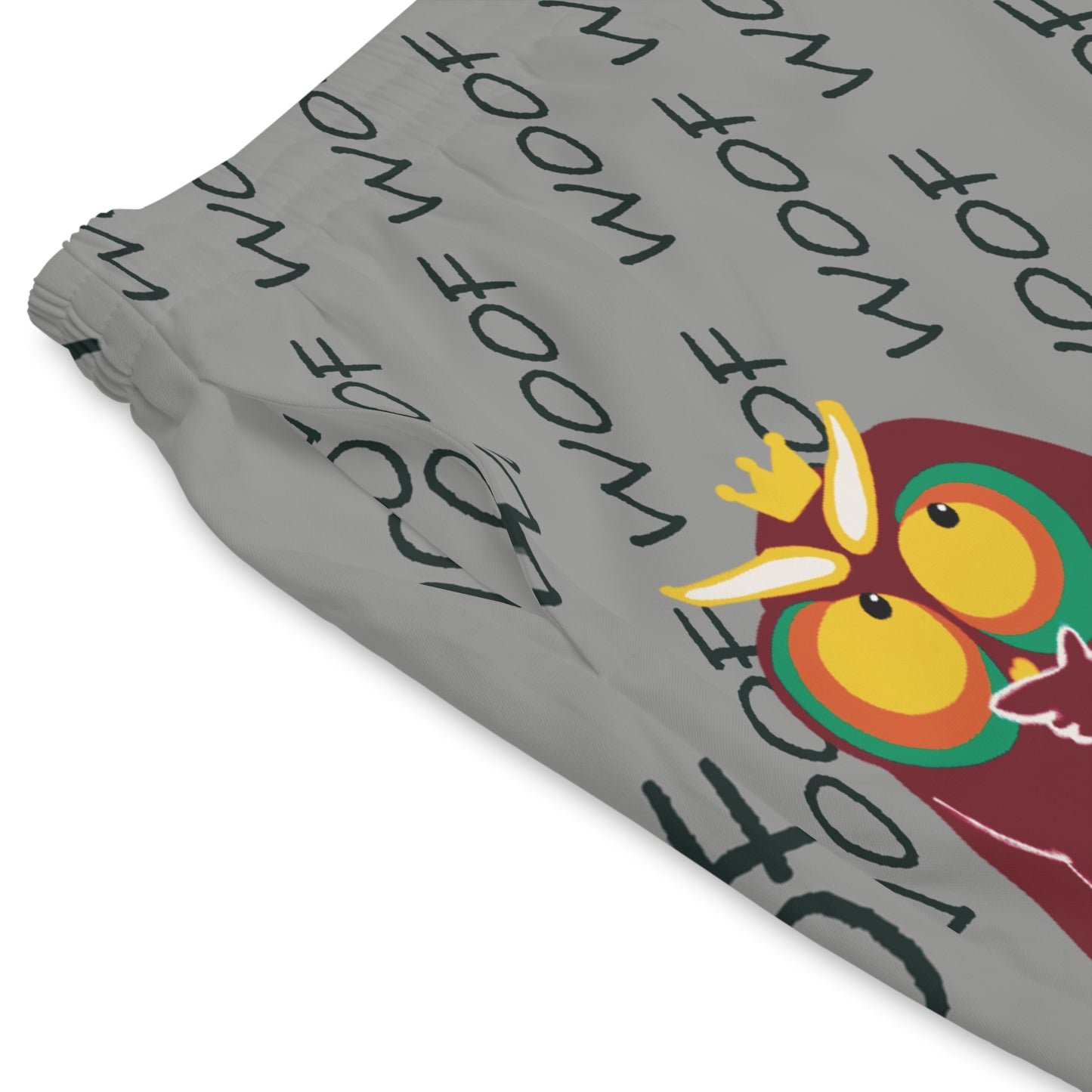 Whimsical Owl Men's Beach Shorts - Fun Summer Swimwear, Casual Outdoor Wear, Beach Vacation Essentials, Gift for Dog Lovers, Unique Print