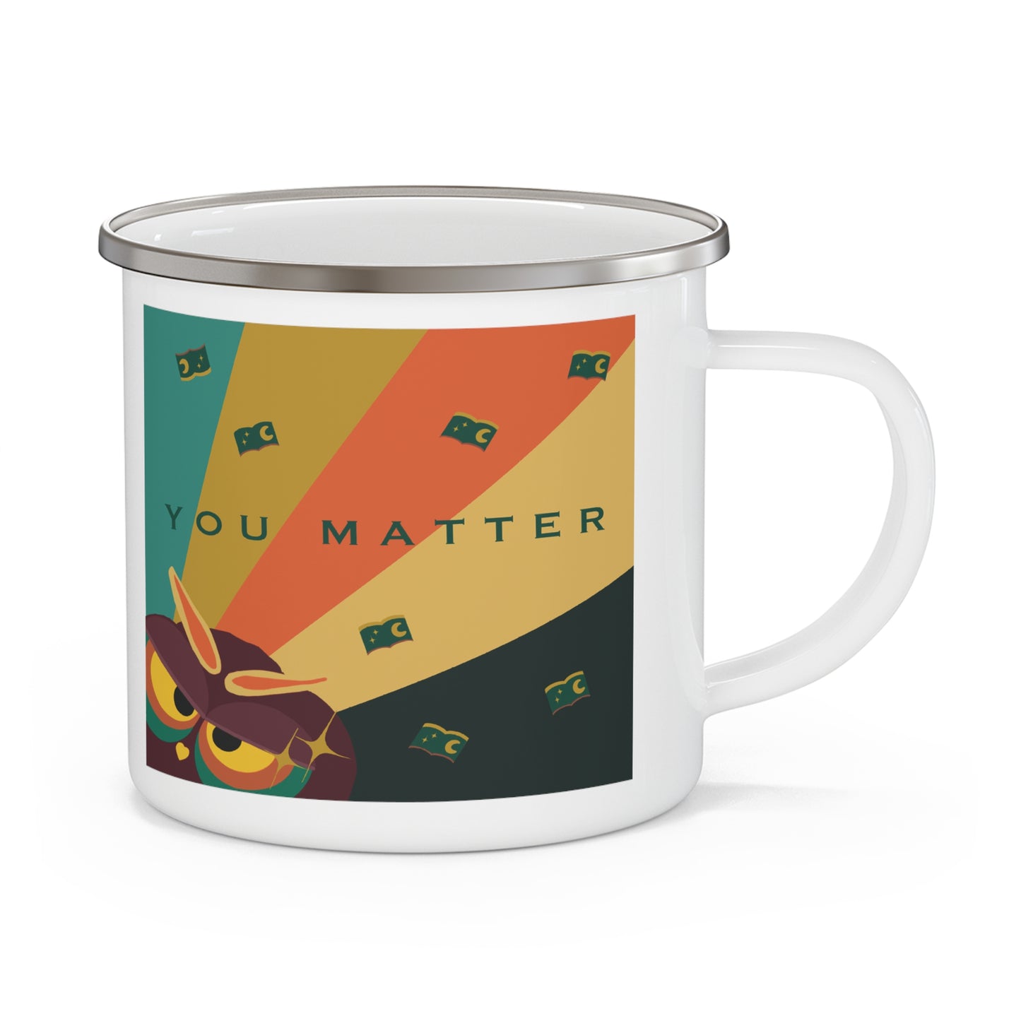 Motivational Enamel Camping Mug, You Matter Gift for Nature Lovers, Inspirational Travel Cup, Adventure Coffee Mug, Outdoor Drinking Vessel