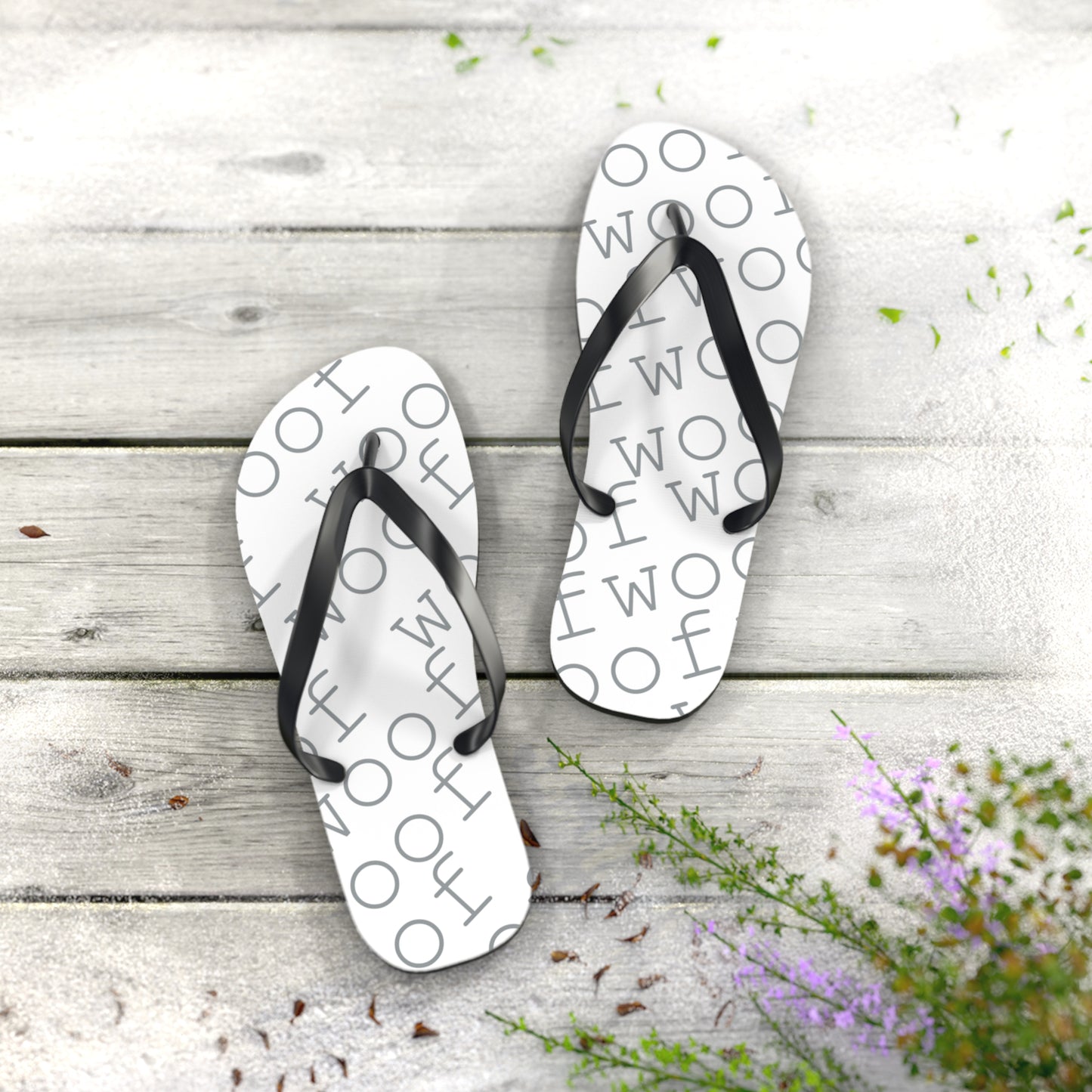 Stylish Flip Flops with 'Woof' Design for Dog Lovers, Summer Beach Footwear, Pet Owner Gifts, Cute Animal Accessories, Dog Mom Sandals