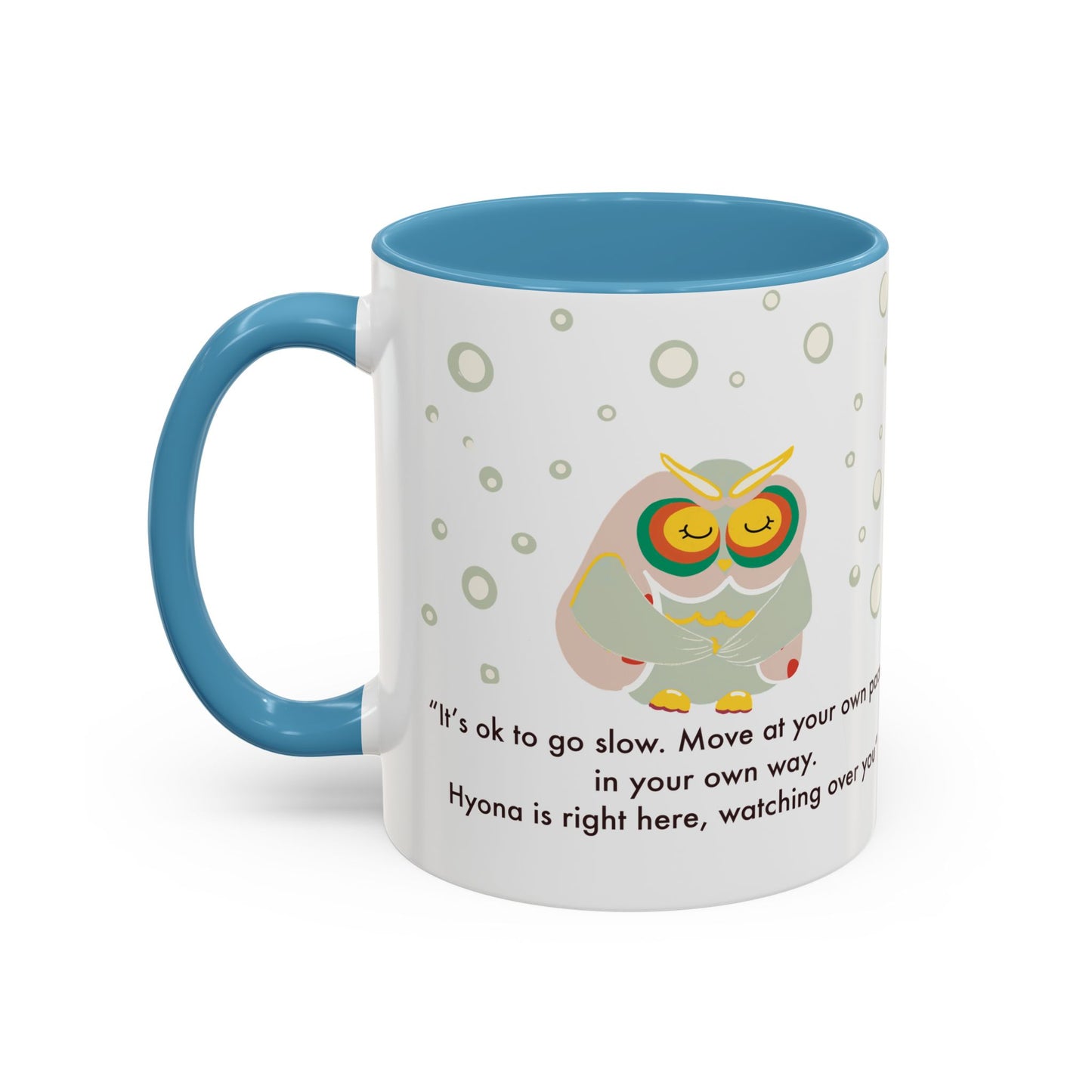 Inspirational Owl Coffee Mug - Relaxing Gift for Coffee Lovers, Motivational Drinkware, Cute Home Decor, Self-Care Reminder
