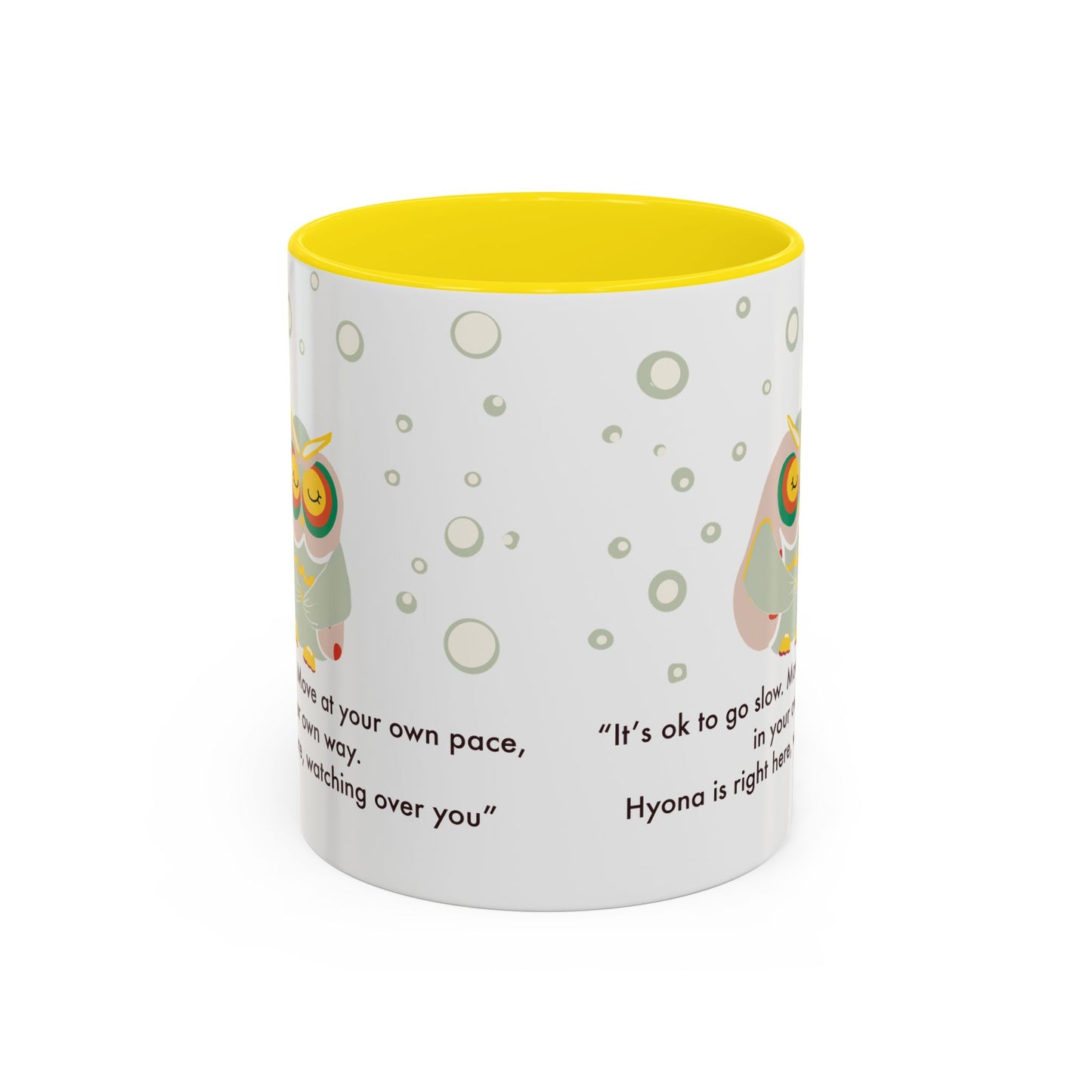 Inspirational Owl Coffee Mug - Relaxing Gift for Coffee Lovers, Motivational Drinkware, Cute Home Decor, Self-Care Reminder
