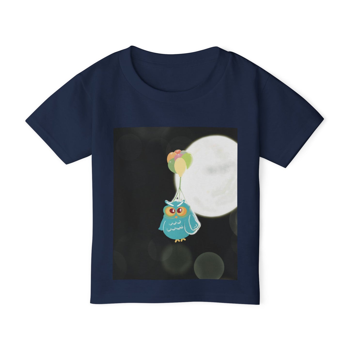 Whimsical Owl Toddler T-Shirt with Balloon Design
