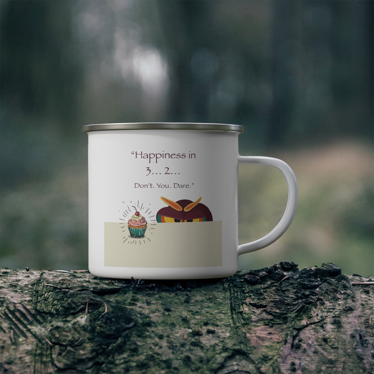 Fun Enamel Camping Mug with Quirky Quotes, Adventure Mug, Coffee Cup for Outdoors, Gift for Campers, Birthday Mug, Unique Travel Mug