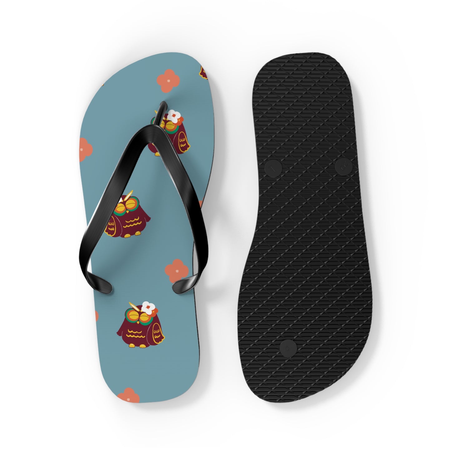 Whimsical Owl Flip Flops, Summer Beach Sandals, Fun Vacation Footwear, Cute Summer Accessories, Gifts for Owl Lovers