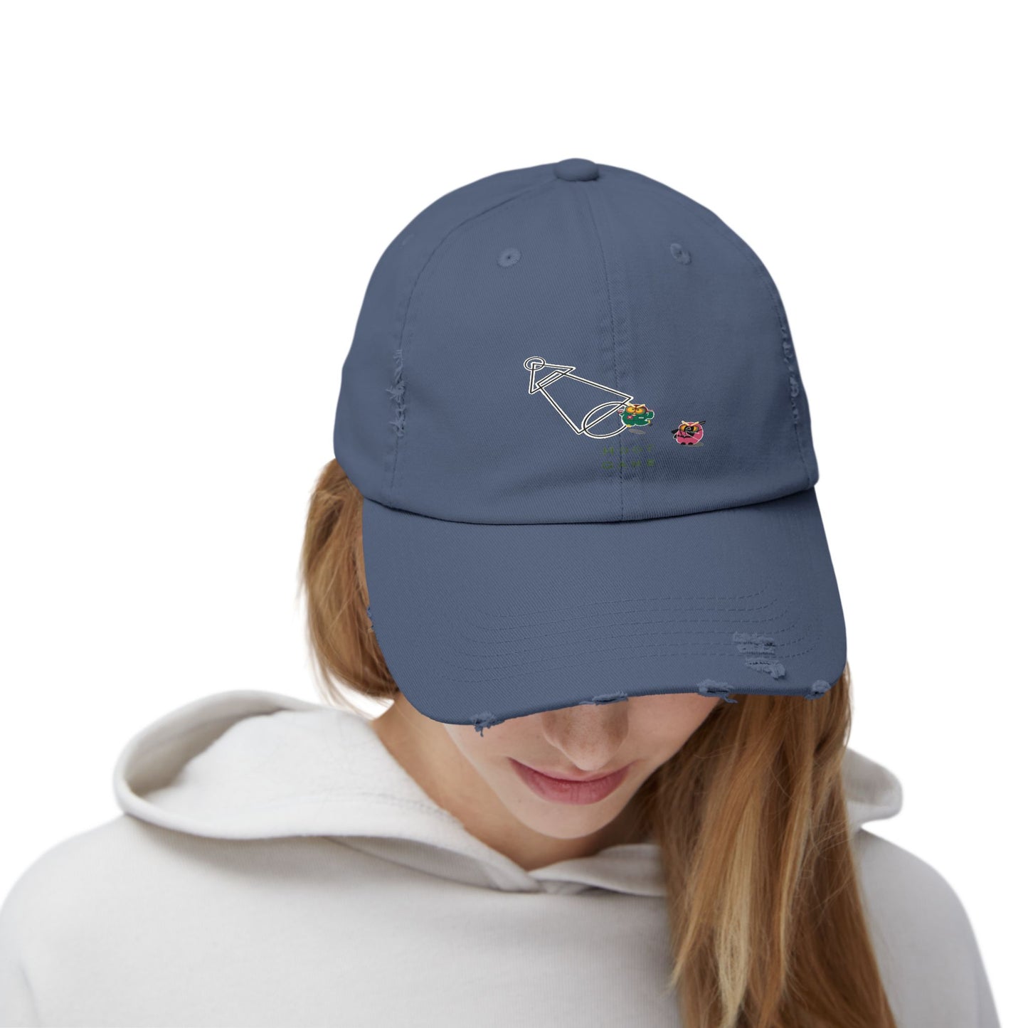Unisex Distressed Cap - Hoot Game Inspired Fashion Hat