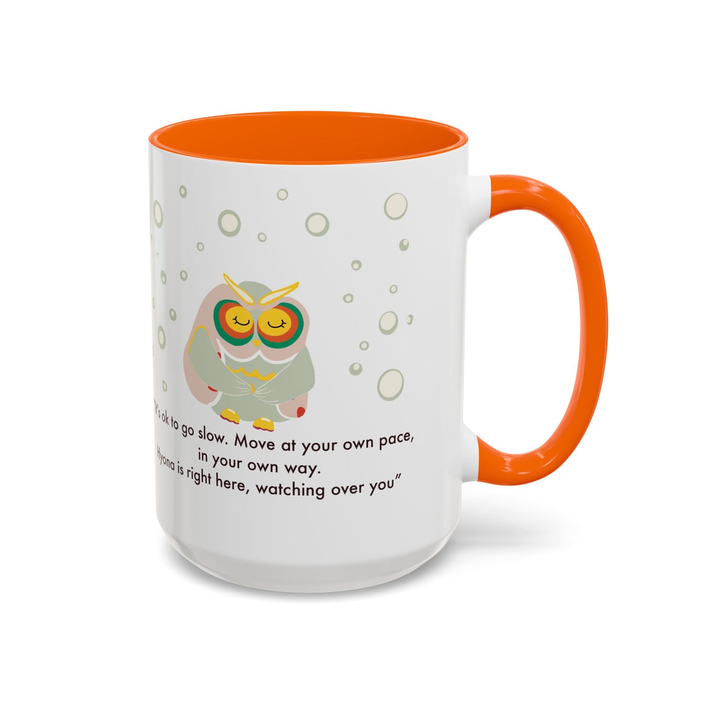 Inspirational Owl Coffee Mug - Relaxing Gift for Coffee Lovers, Motivational Drinkware, Cute Home Decor, Self-Care Reminder