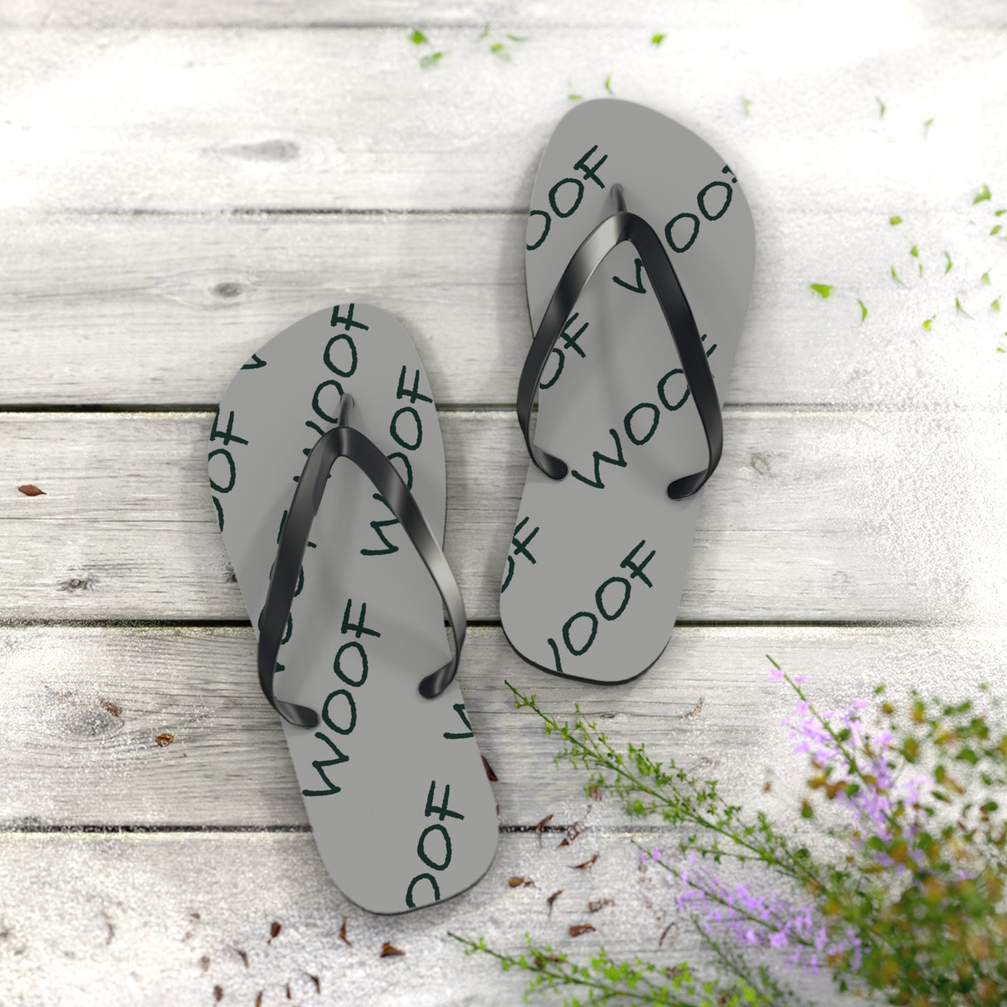 Woof Flip Flops | Fun Pet Lover Sandals for Beach Days, Summer Vibes, Dog Lover Gifts, Casual Footwear, Animal-Themed Summer Gear