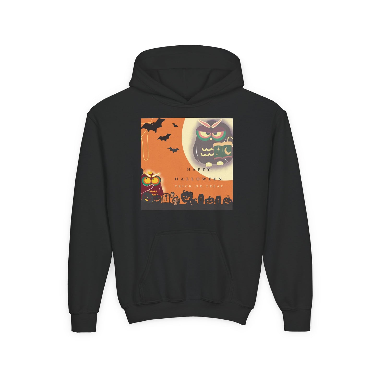 Halloween Youth Hoodie - Spooky Graphic Sweatshirt, Perfect for Fall Fun, Trick-or-Treating, Costume Parties, Cozy Sweater