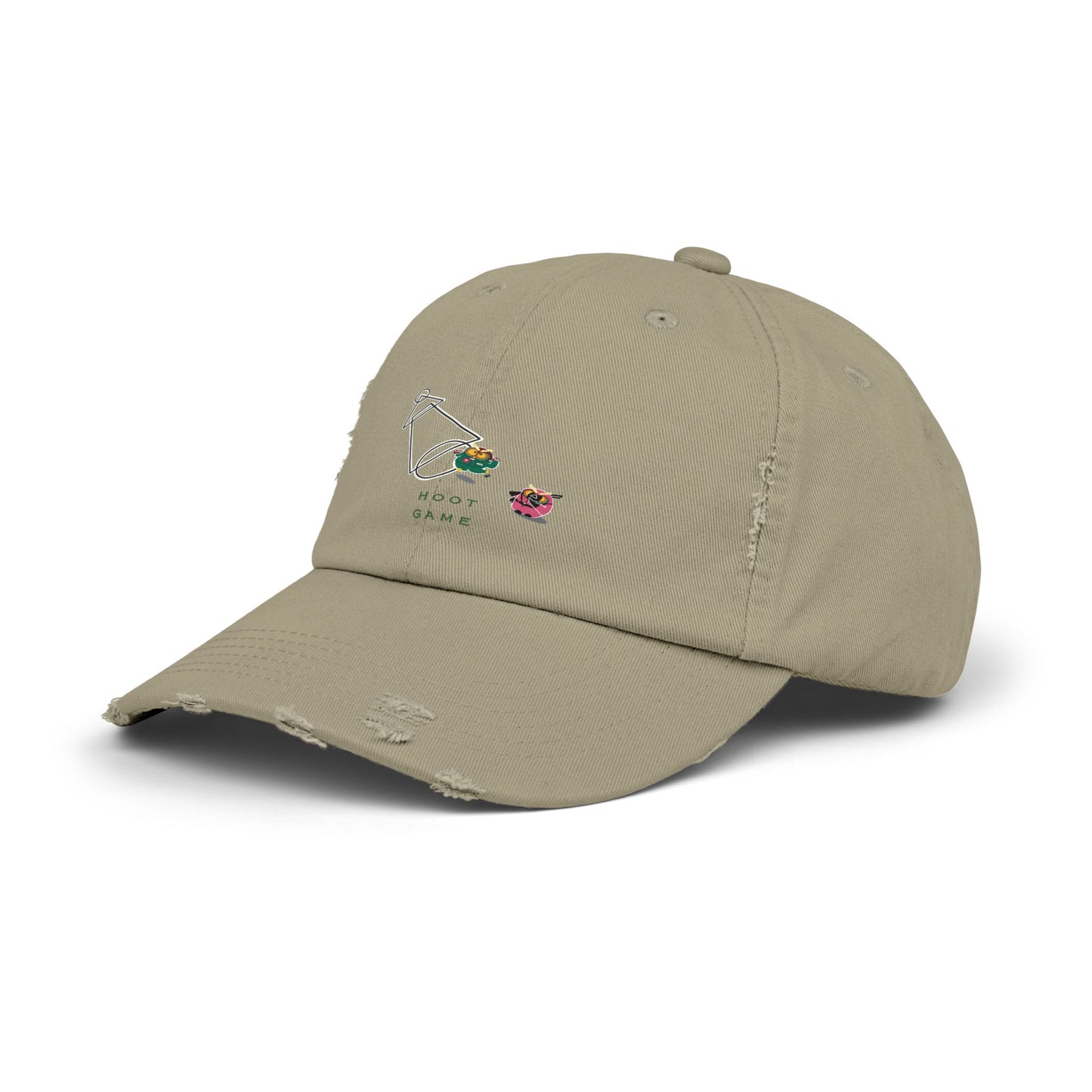 Unisex Distressed Cap - Hoot Game Inspired Fashion Hat