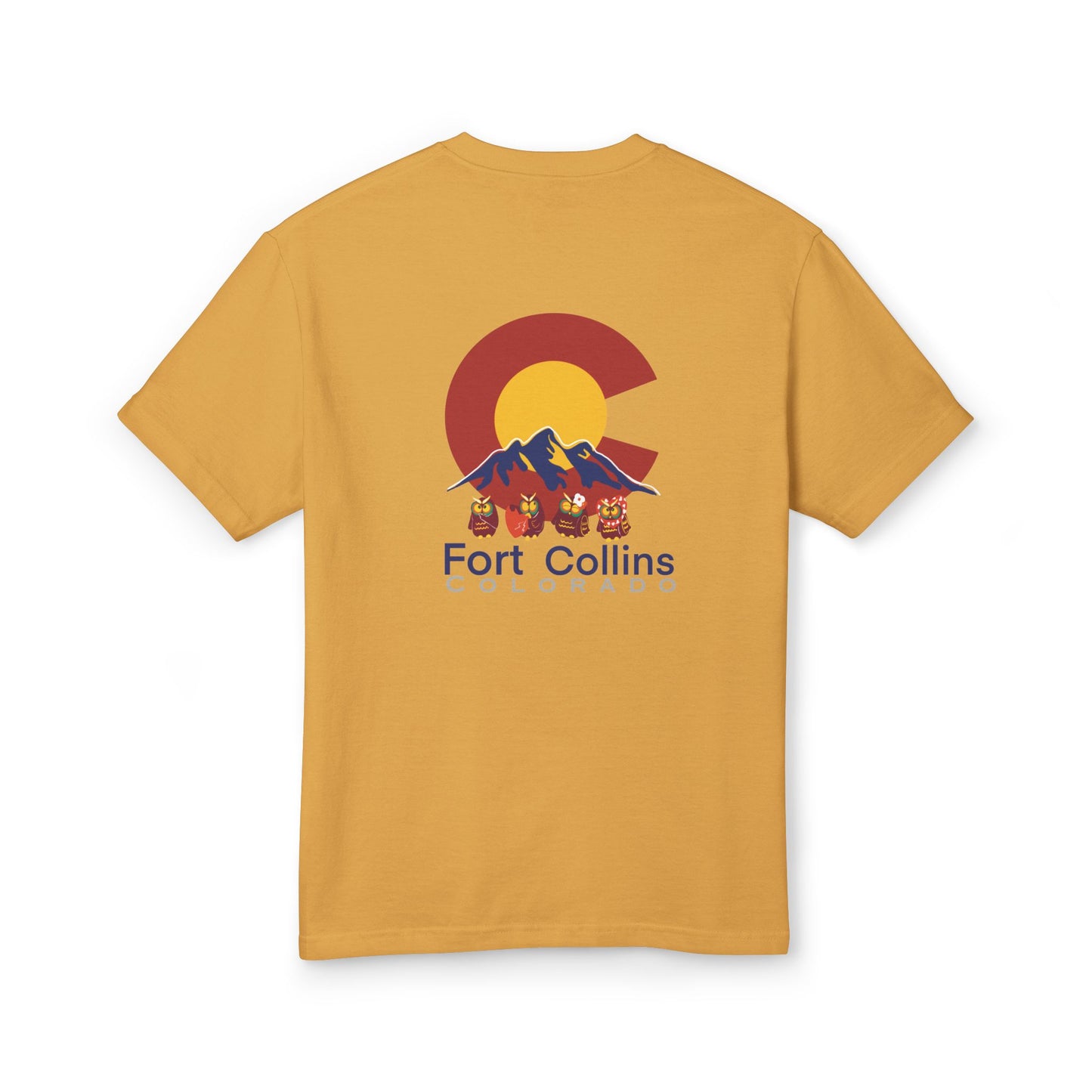 Fort Collins T-Shirt - Unisex Heavyweight Cotton Tee Featuring Colorado Design