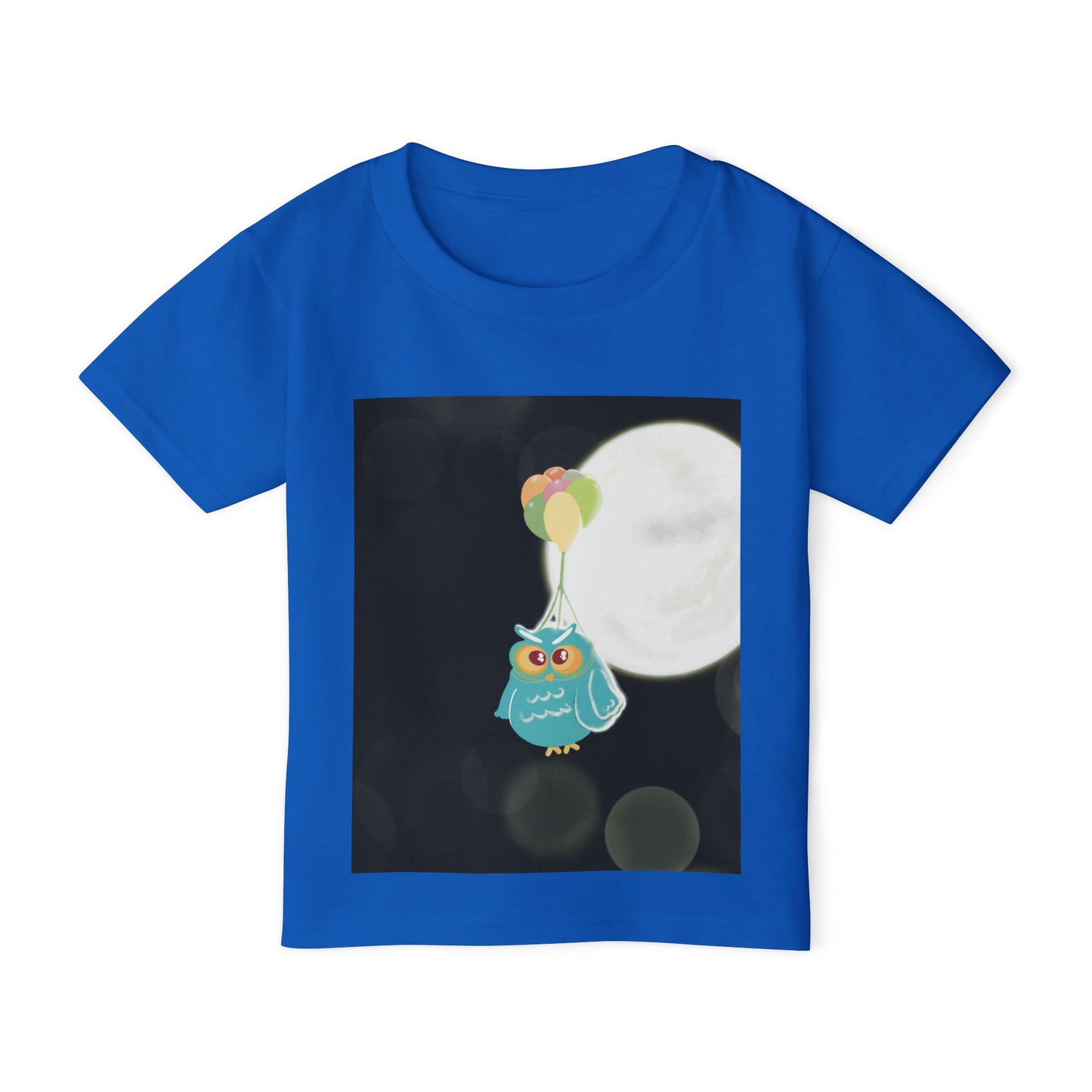 Whimsical Owl Toddler T-Shirt with Balloon Design