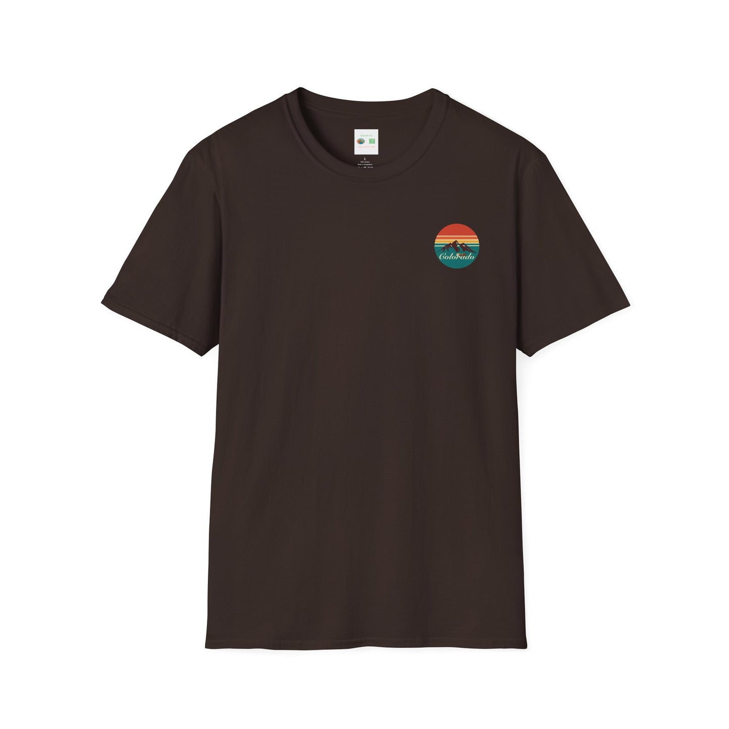 Retro Colorado Mountain T-Shirt | Softstyle Tee for Nature Lovers, Outdoor Adventures, Gifts, Travel Souvenir, Vintage Style