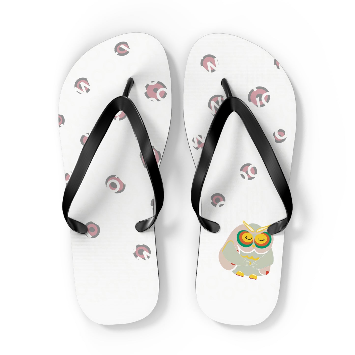 Colorful Owl Flip Flops, Fun Summer Sandals for Beach Days, Vacation Footwear, Holiday Gifts for Friends, Relaxation Essentials