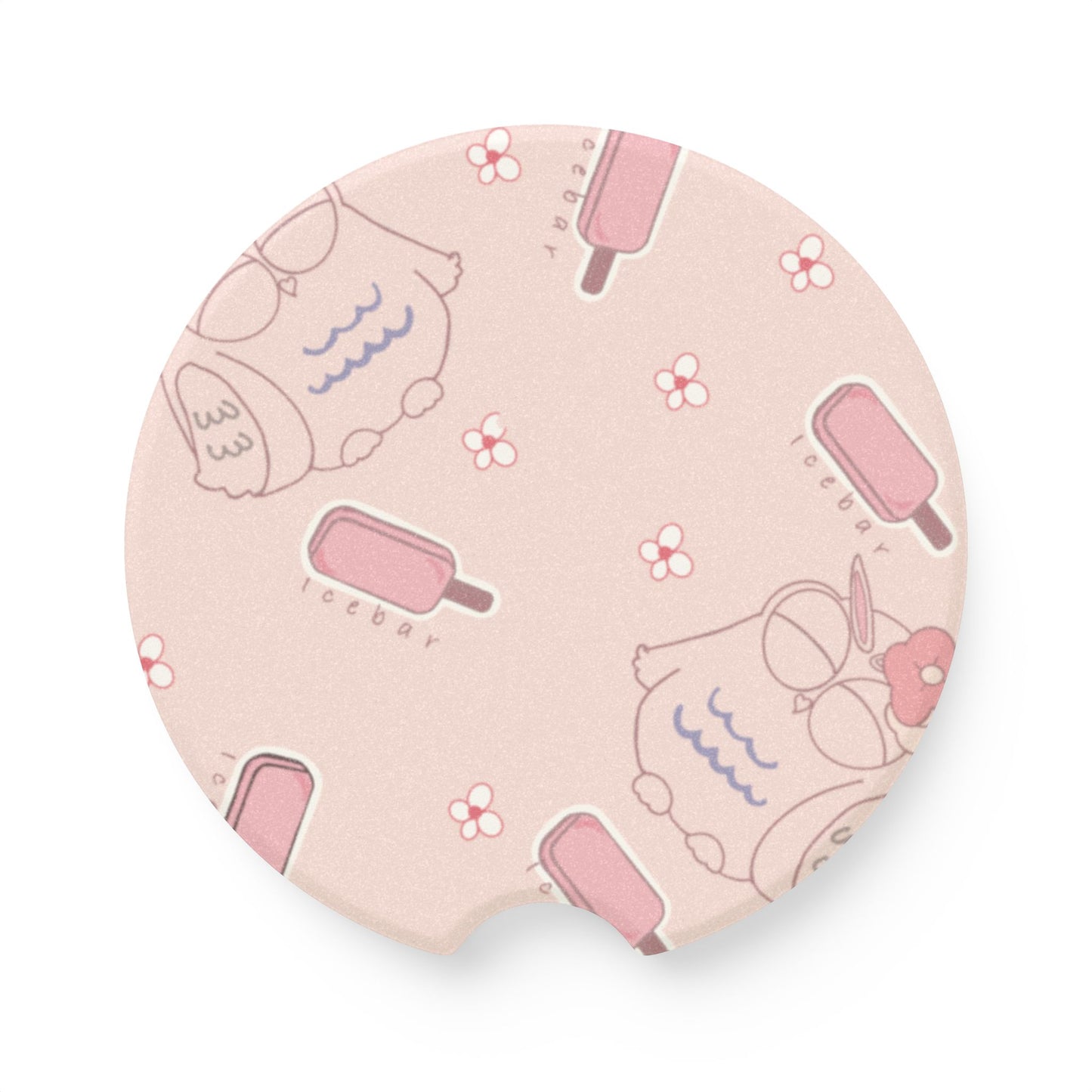 Cute Owl Soapstone Car Coaster, Drink Coaster, Car Accessories, Gift for Her, Cute Home Decor, Vehicle Organization