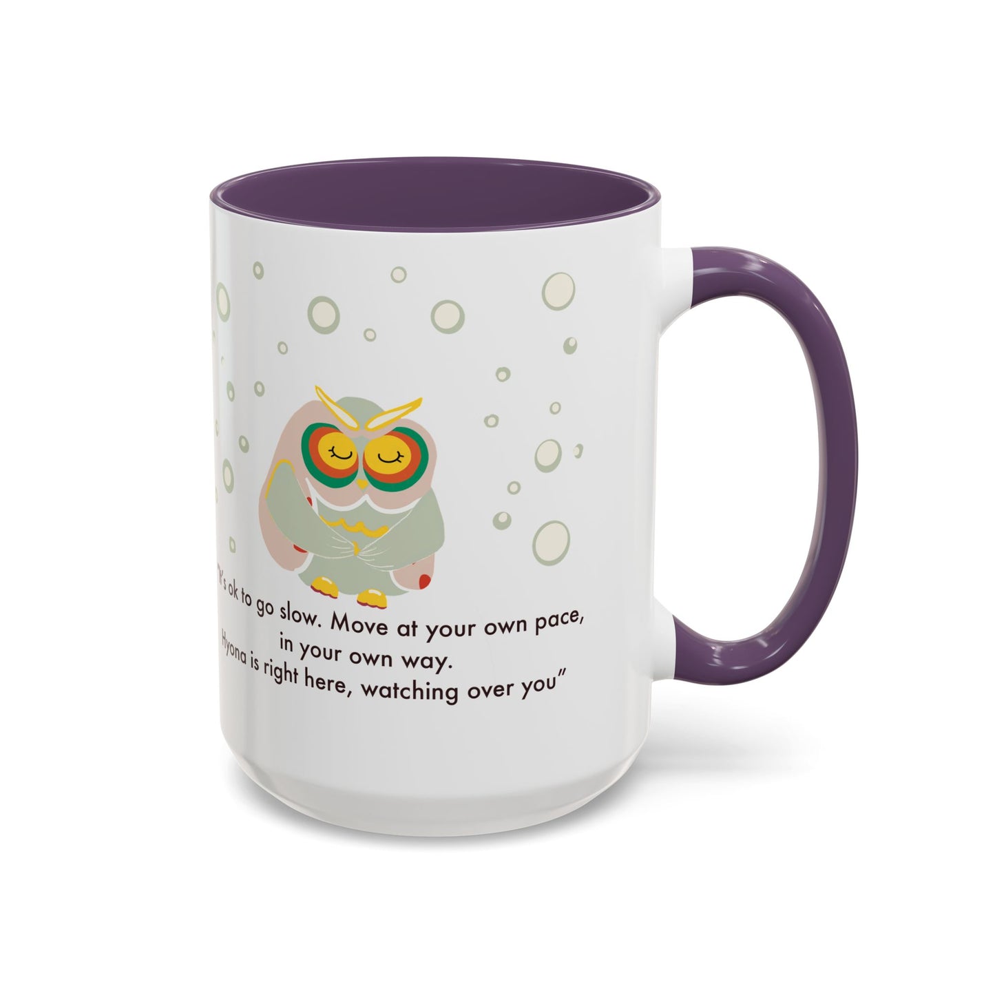 Inspirational Owl Coffee Mug - Relaxing Gift for Coffee Lovers, Motivational Drinkware, Cute Home Decor, Self-Care Reminder