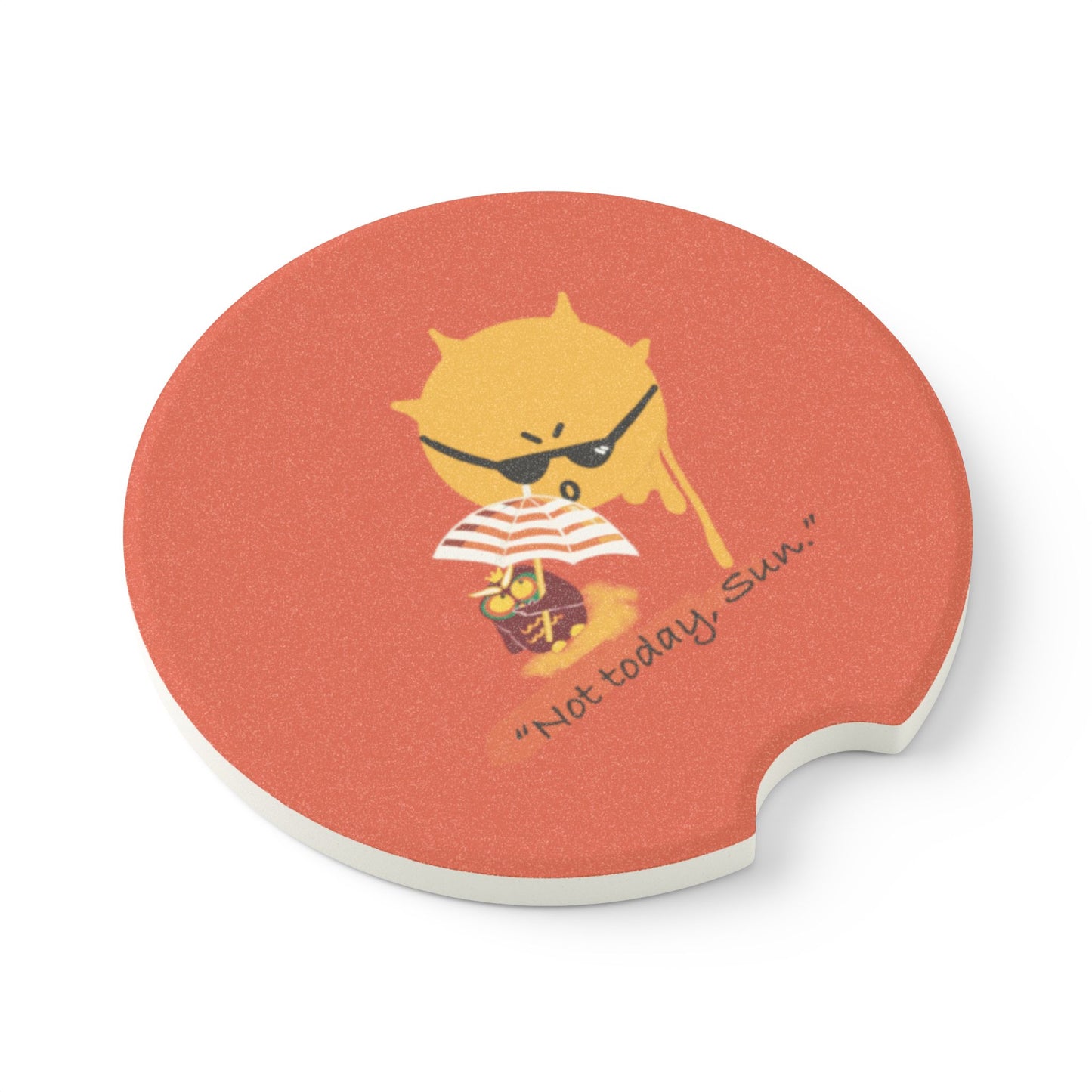 Sun-Guard Soapstone Car Coaster, Fun Car Accessory, Not Today Sun Coaster, Unique Drink Holder, Summer Gift for Drivers