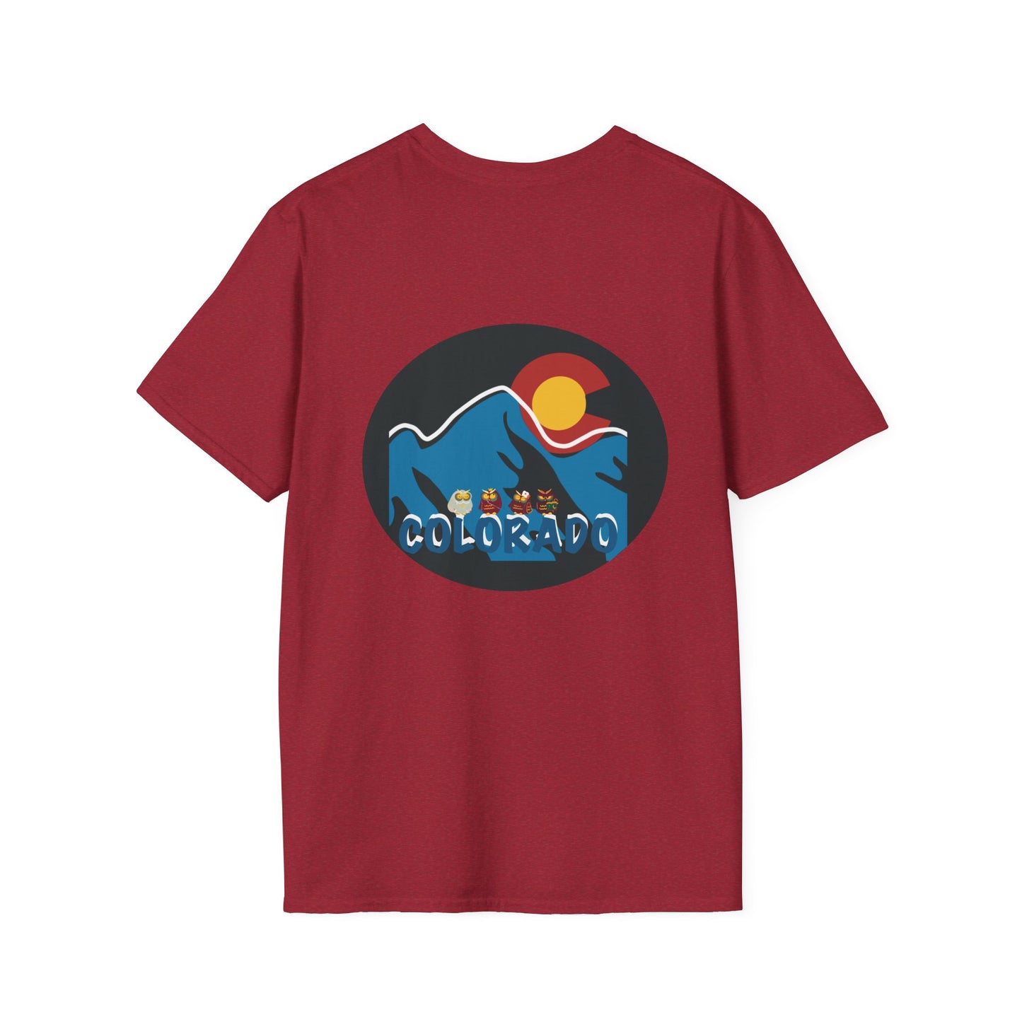 Colorado Mountain Graphic T-Shirt, Unisex Softstyle Tee, Outdoor Adventure Shirt, Vacation Souvenir, Gift for Nature Lovers