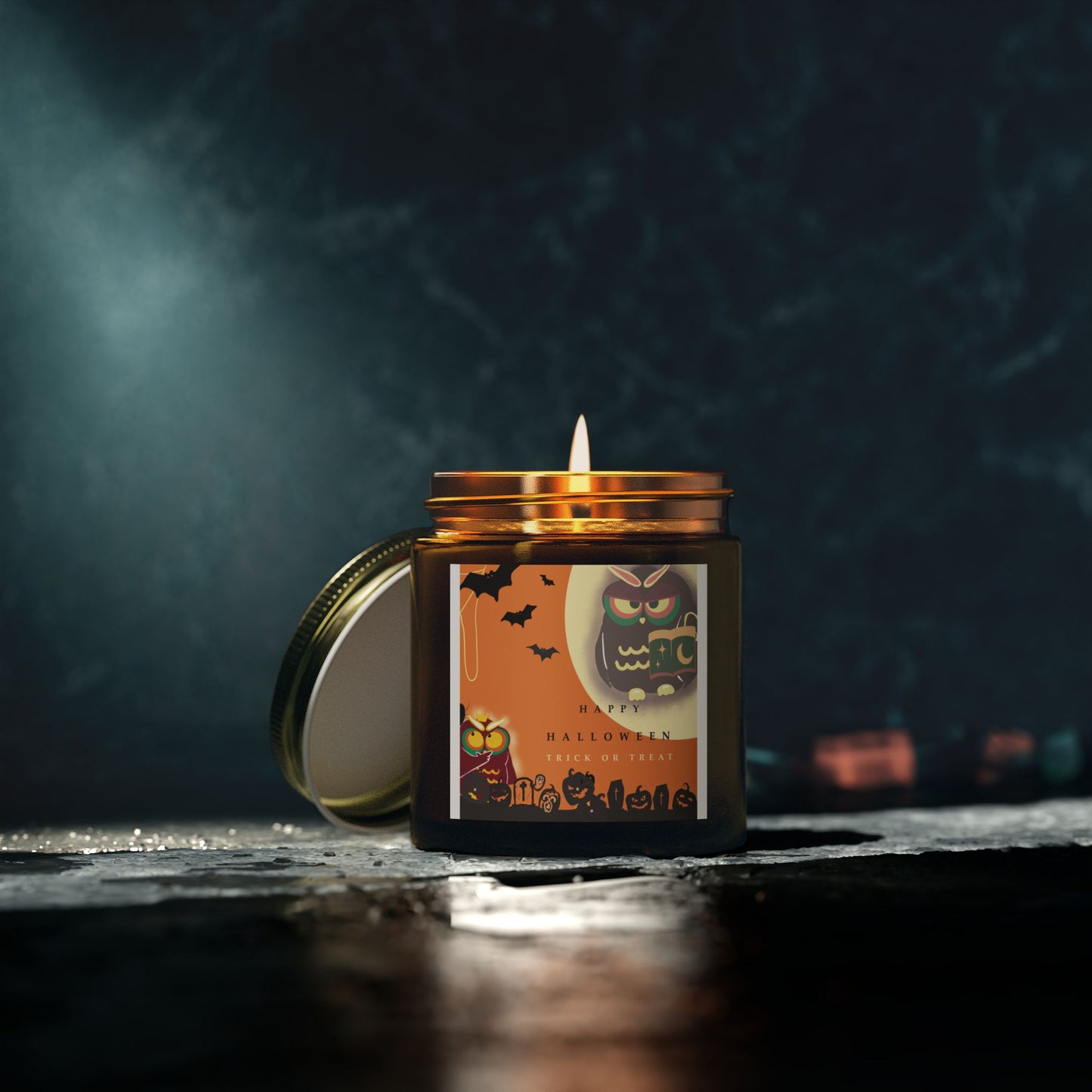 Halloween Scented Candles, Cozy Fall Home Decor, Gift for Friends, Coconut Apricot Wax, Spooktacular Candle Set, 4oz & 9oz